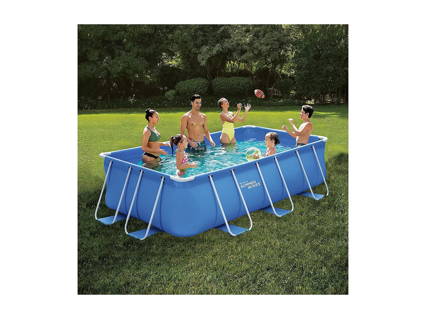 Piscine tubulaire rectangle- LUDO 1 - 4 x 2 x 1 m - Filtration à cartouche
