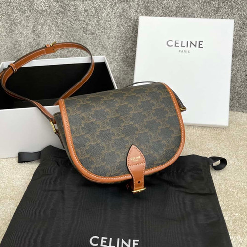 CELINE FOLCO Medium Logo Printed Handbag Celine Knock-off Bags