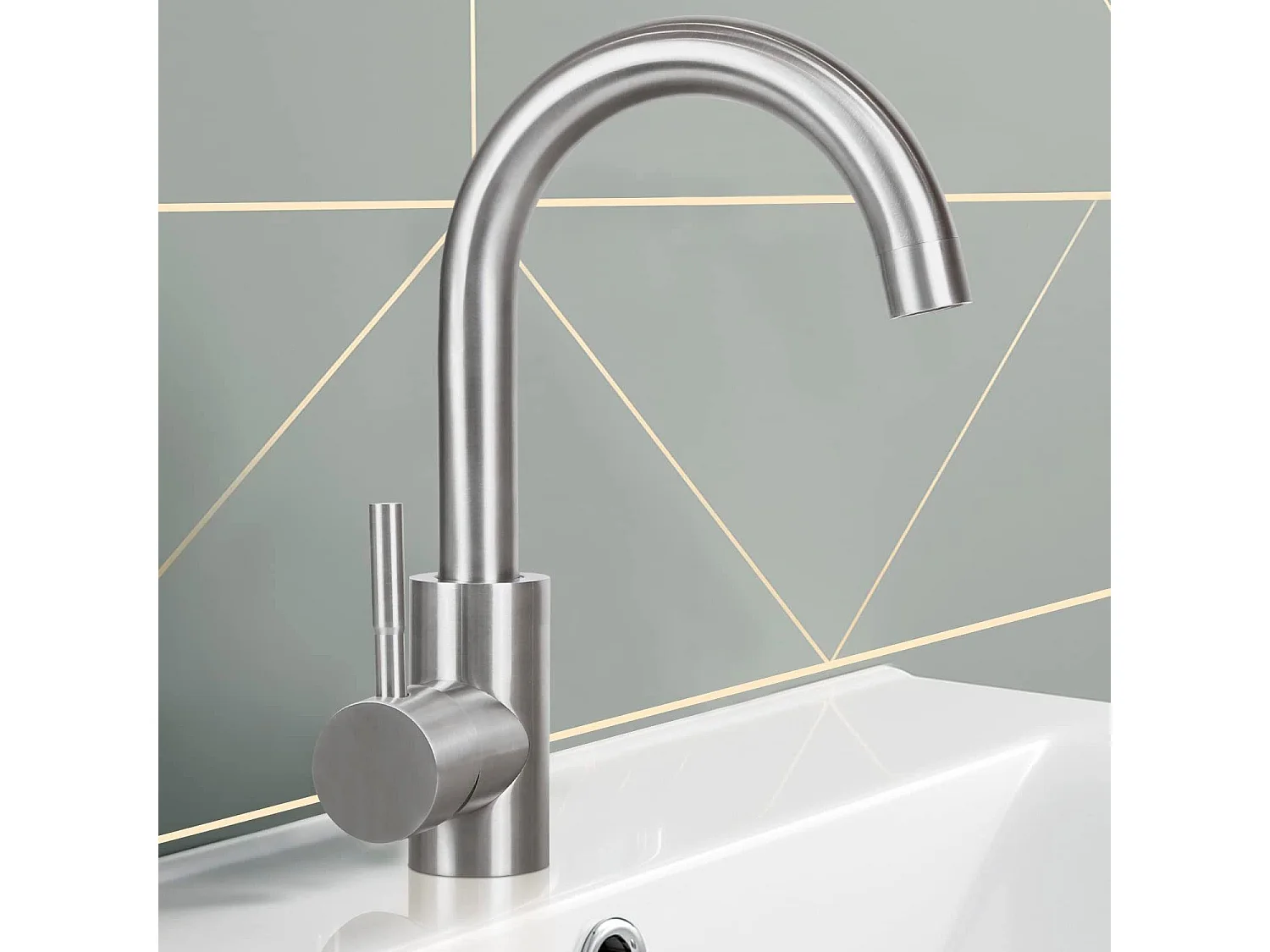 NETTLIFE robinet de cuisine robinet de lavabo de salle de bains robinet de salle de bains en acier inoxydable haute pression