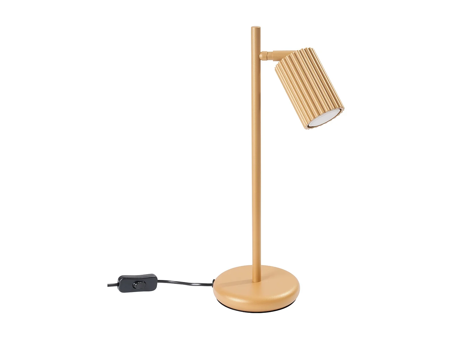 Lampe De Bureau Karbon Minimaliste En Aluminium - 1 Sources Lumineuses - L.14,5 X H.43 Cm - Doré