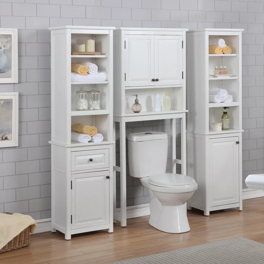 Alaterre Over the Toilet Storage, Space Saver, Upper Cabinet and Open Shelf, Dorset