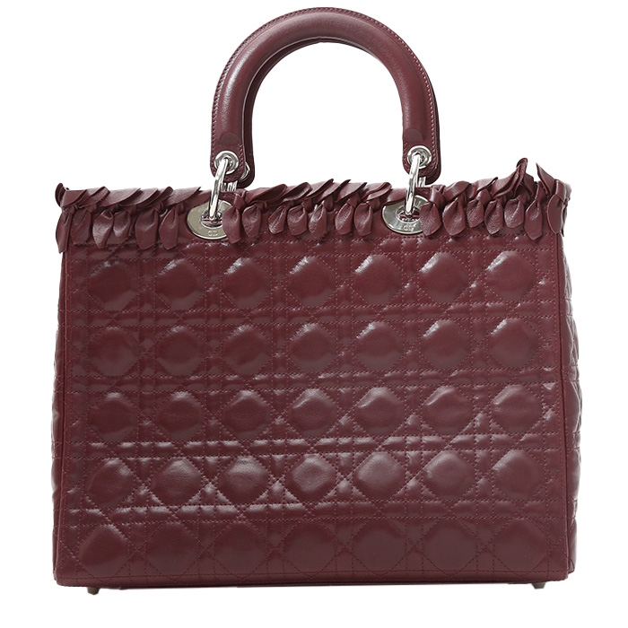 Dior Lady Dior large model handbag in burgundy leather cannage1:1High-quality replica