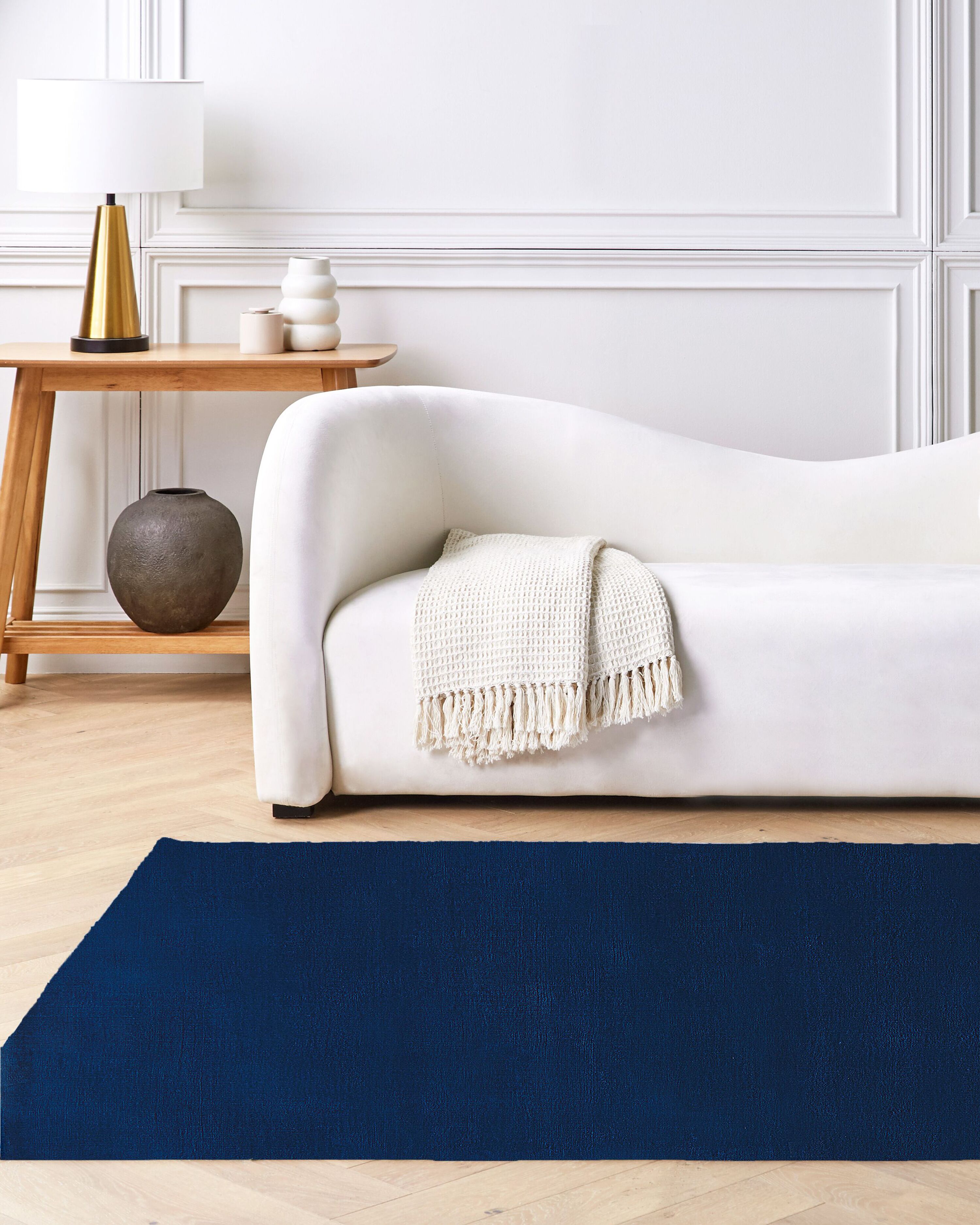 Rug GESI II Navy Blue 160 x 230 cm Viscose