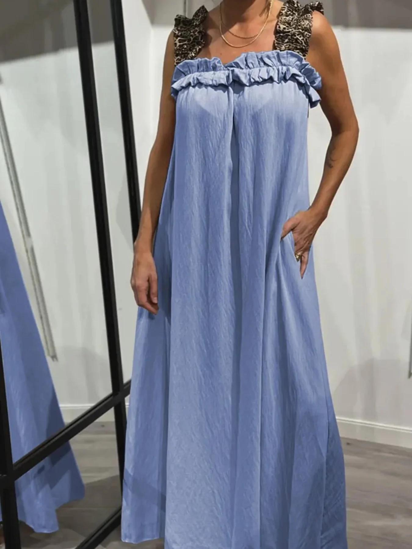 Full Size Ruffled Strap Flowy Maxi Dress Plus Size - ZKZOOK