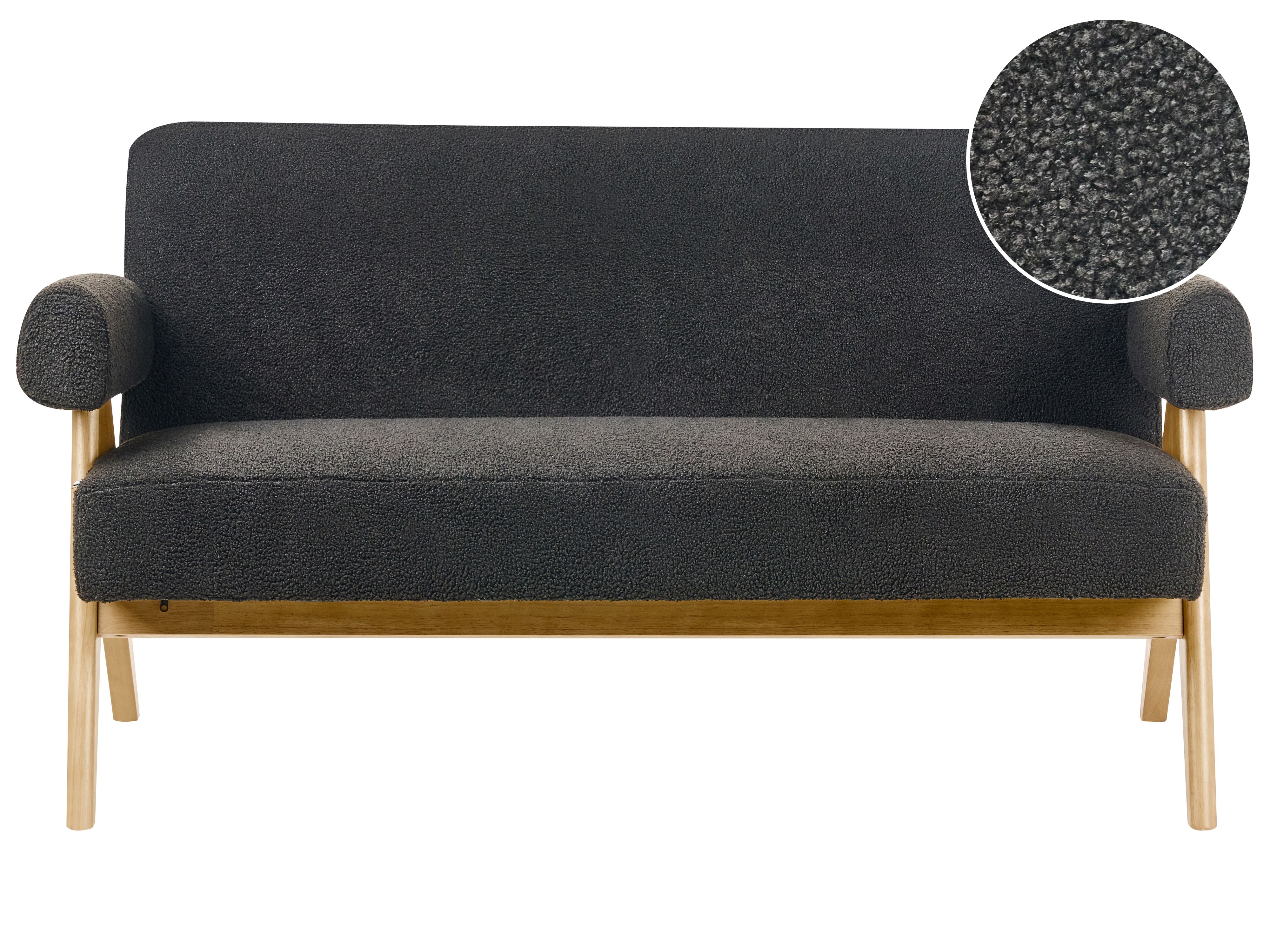 Sofa 2 Seater TAMRE Boucle Black/ Light Brown