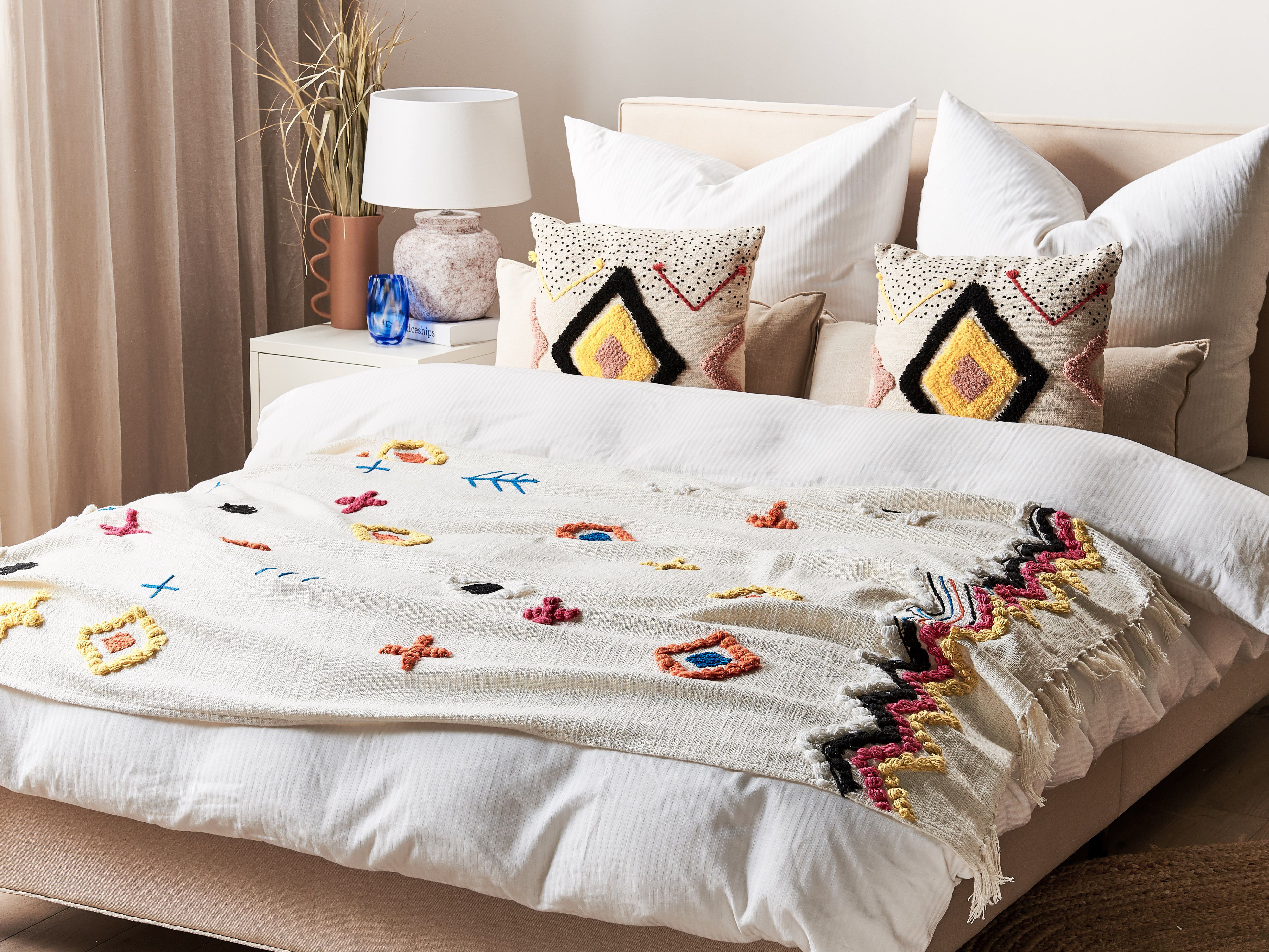 Blanket MORENA Cotton 130 x 180 cm Multicolour