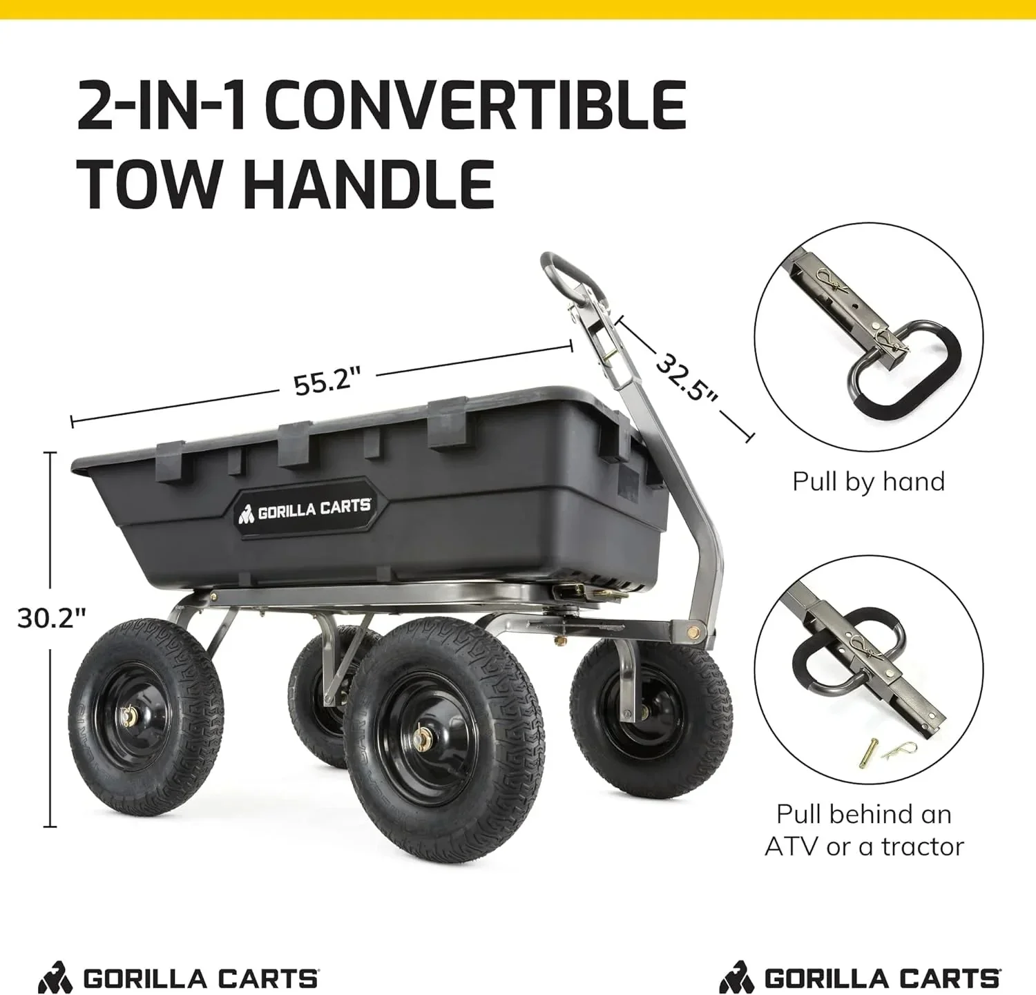 Gorilla Carts Utility Dump Wagon 6 Cubic Feet 1200 lb Capacity Black - GOR6PS - Image 43 Gorilla Carts Utility Dump Wagon 6 Cubic Feet 1200 lb Capacity Black - GOR6PS - Image 43