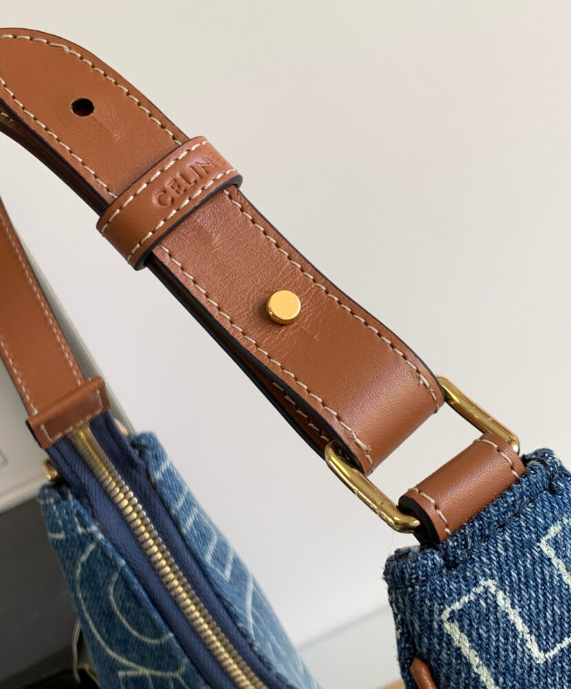 Celine Ava Bag In Denim With Celine All-Over Print Blue1:1High-quality replica