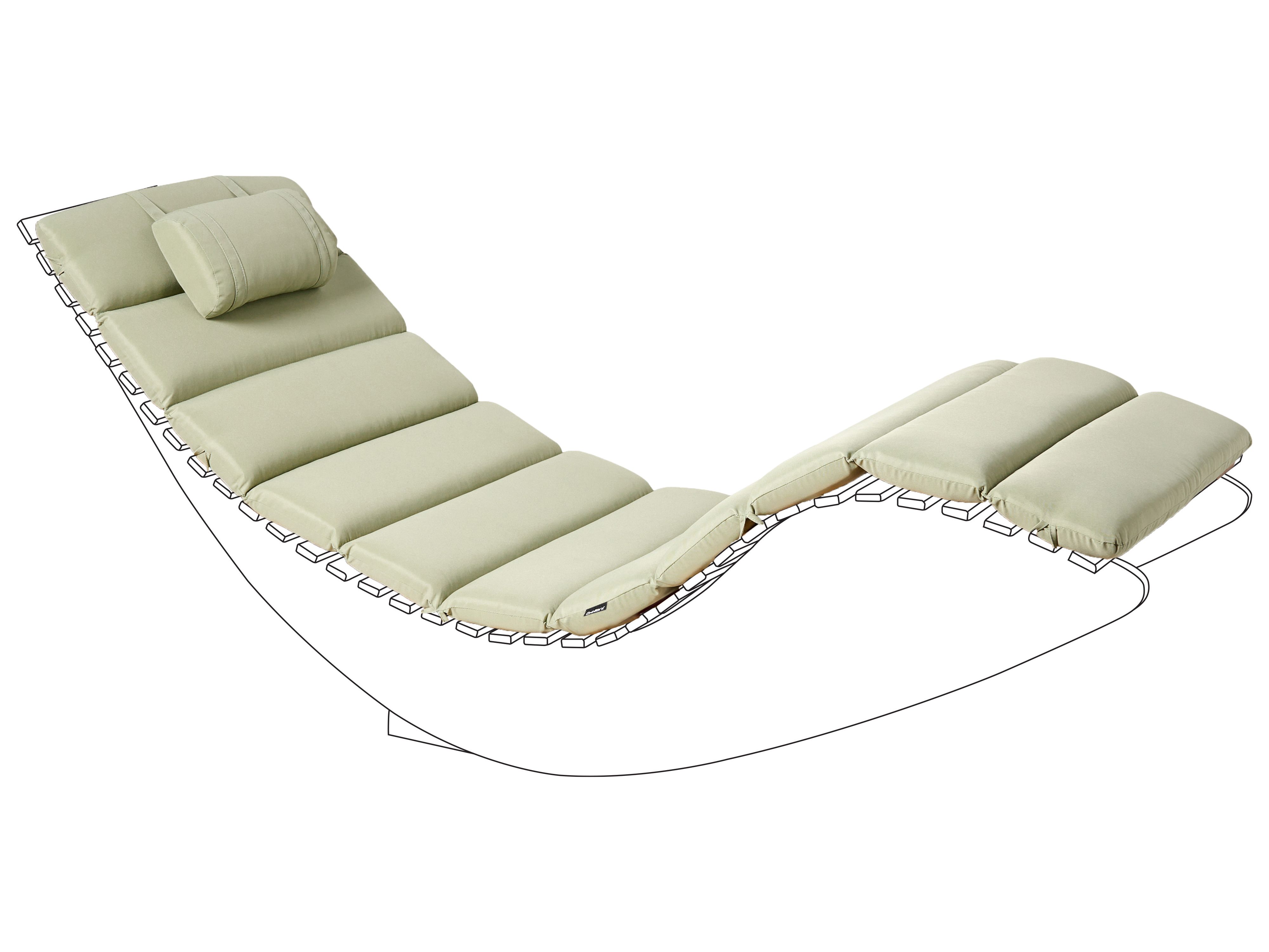 Sun Lounger Pad Cushion BRESCIA PREMIUM 180 x 60 cm Light Green