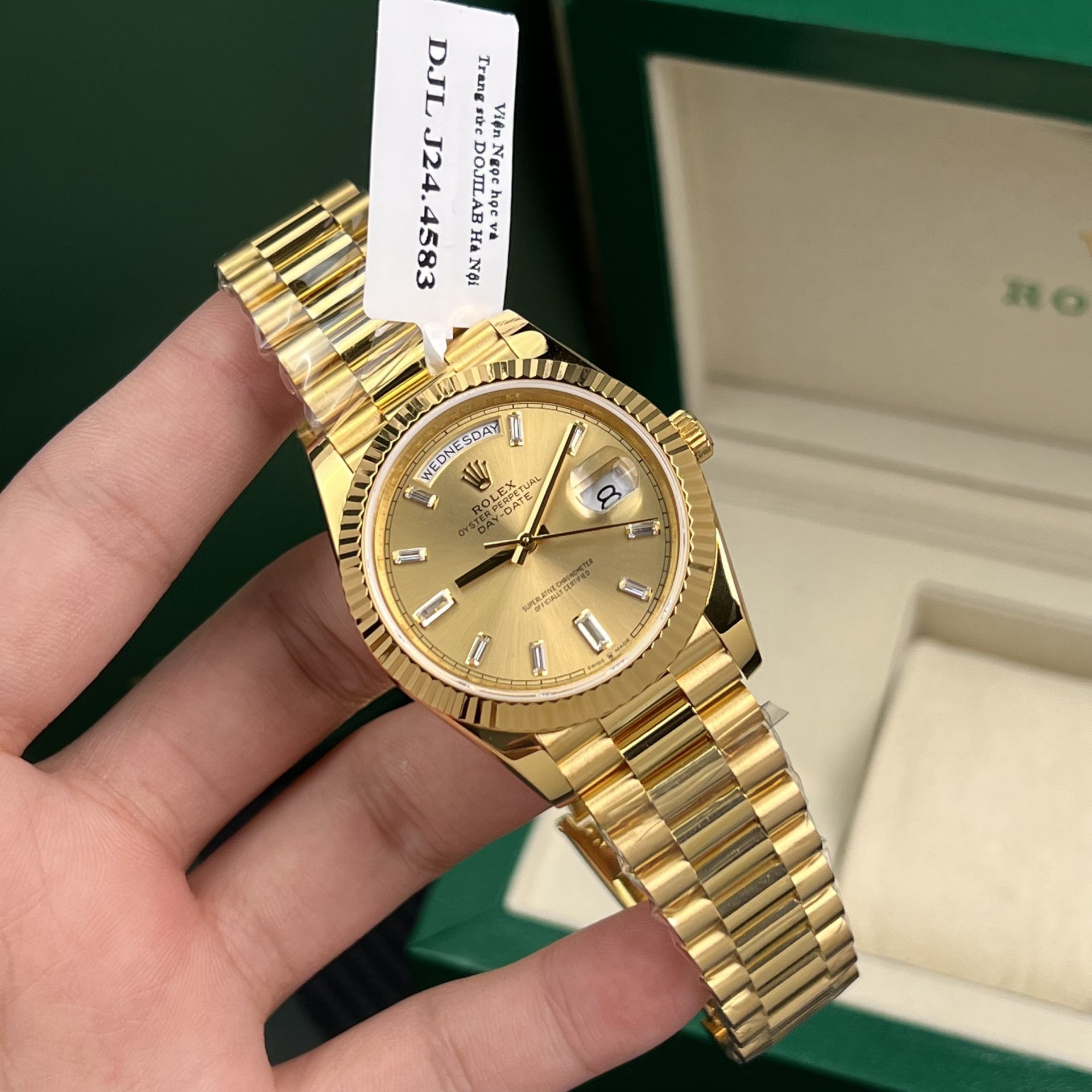 Rolex Replica Watch Day-Date Gold Wrapped Weight 177gram Champagne Dial GM Factory 40mm - Top club
