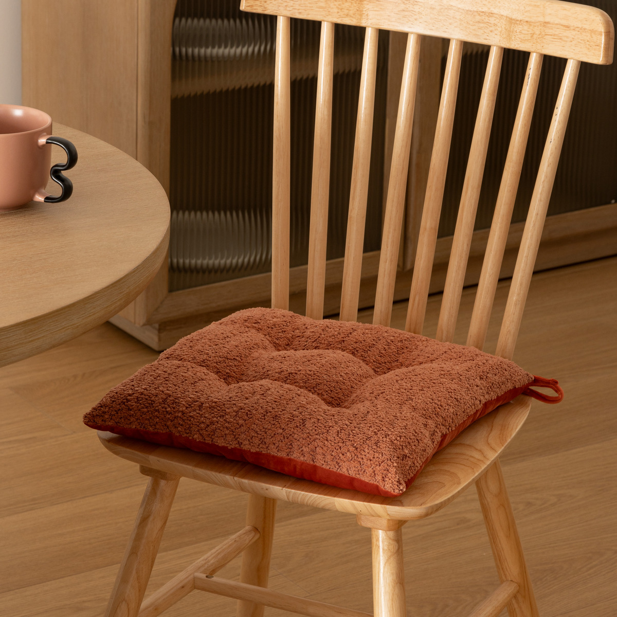 Chair pad "Soana" Terry, Terracotta, 38x38 cm