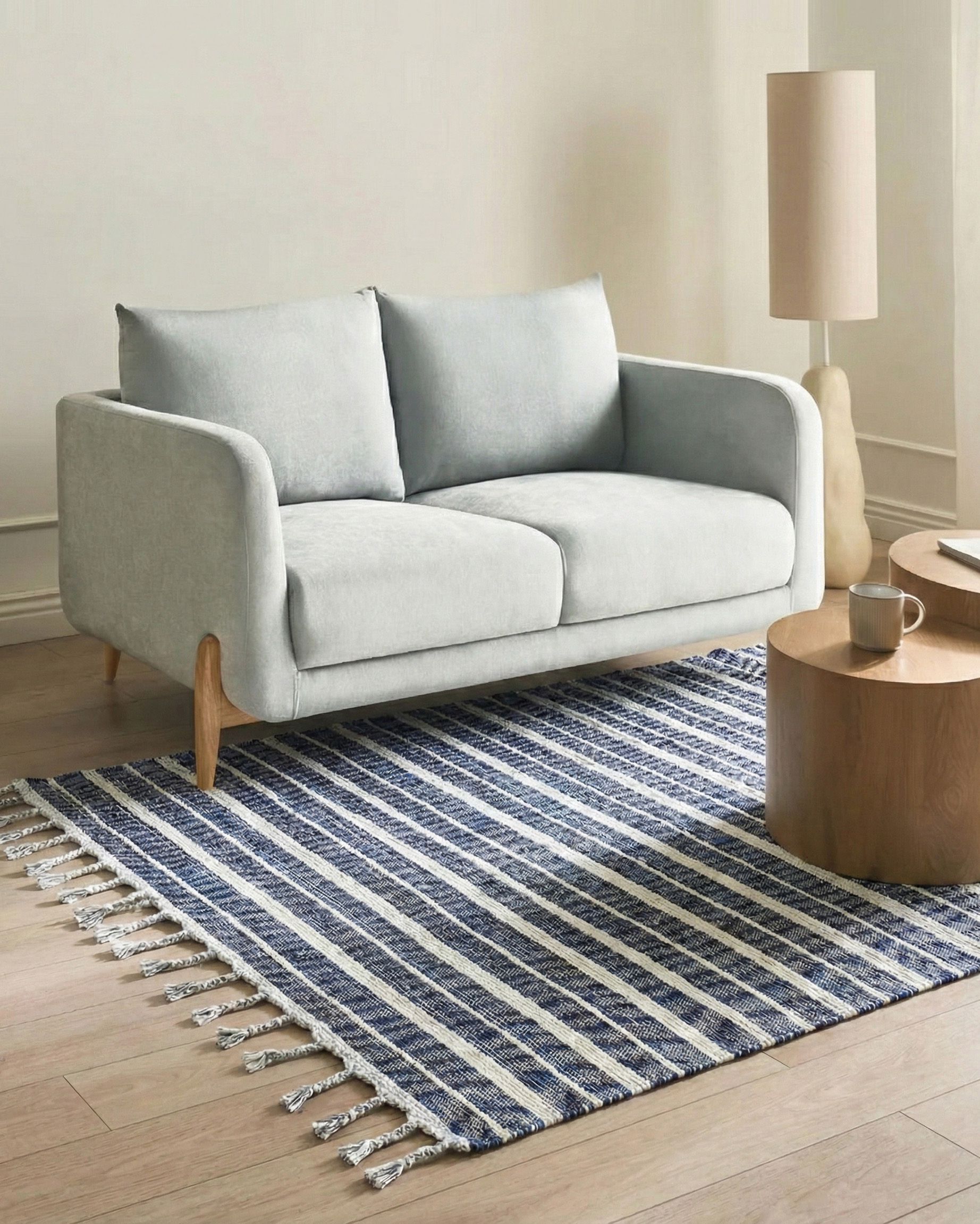 Rug BADEMLI Dark Blue 140 x 200 cm