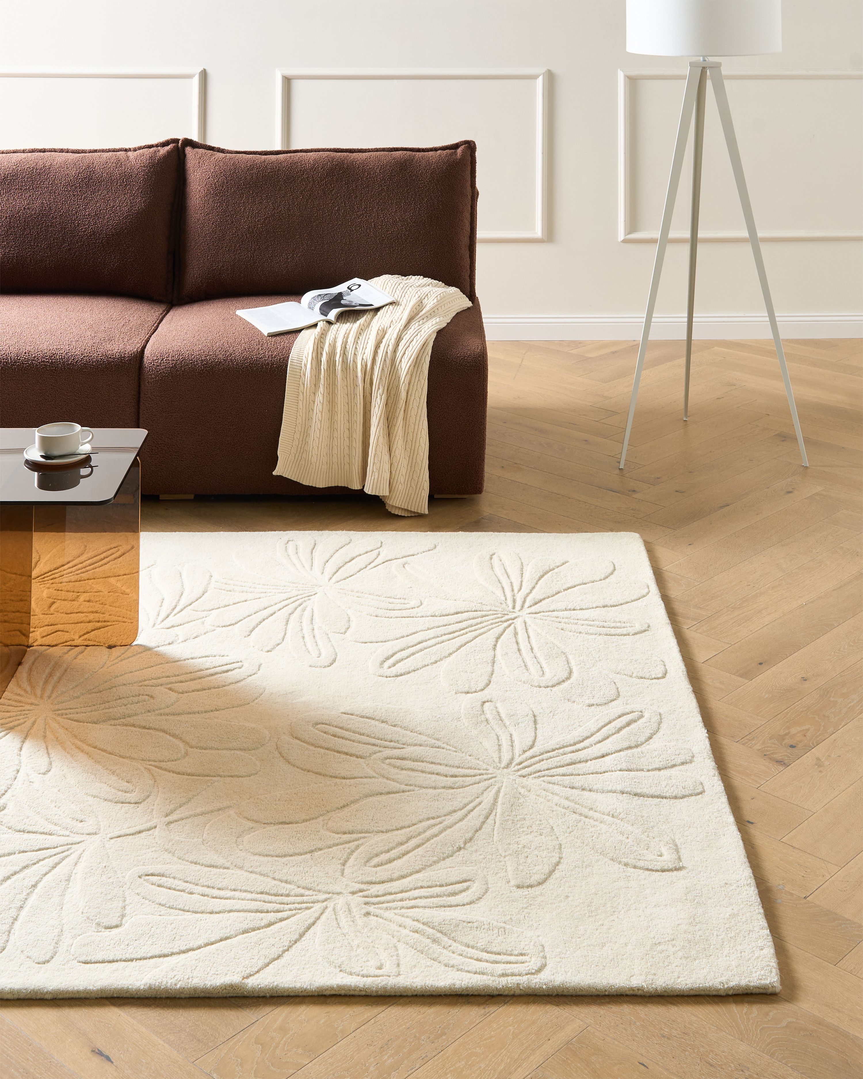 Rug CHENNAI Light Beige 200 x 300 cm Wool