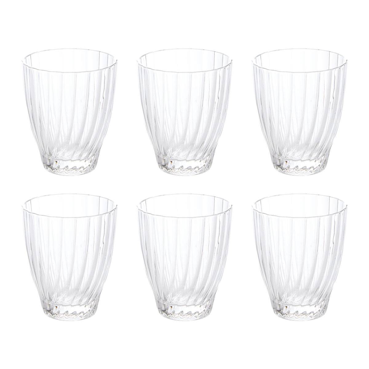 Set of 6 "Marg'Eau" cups 290 ml, glass, Transparent