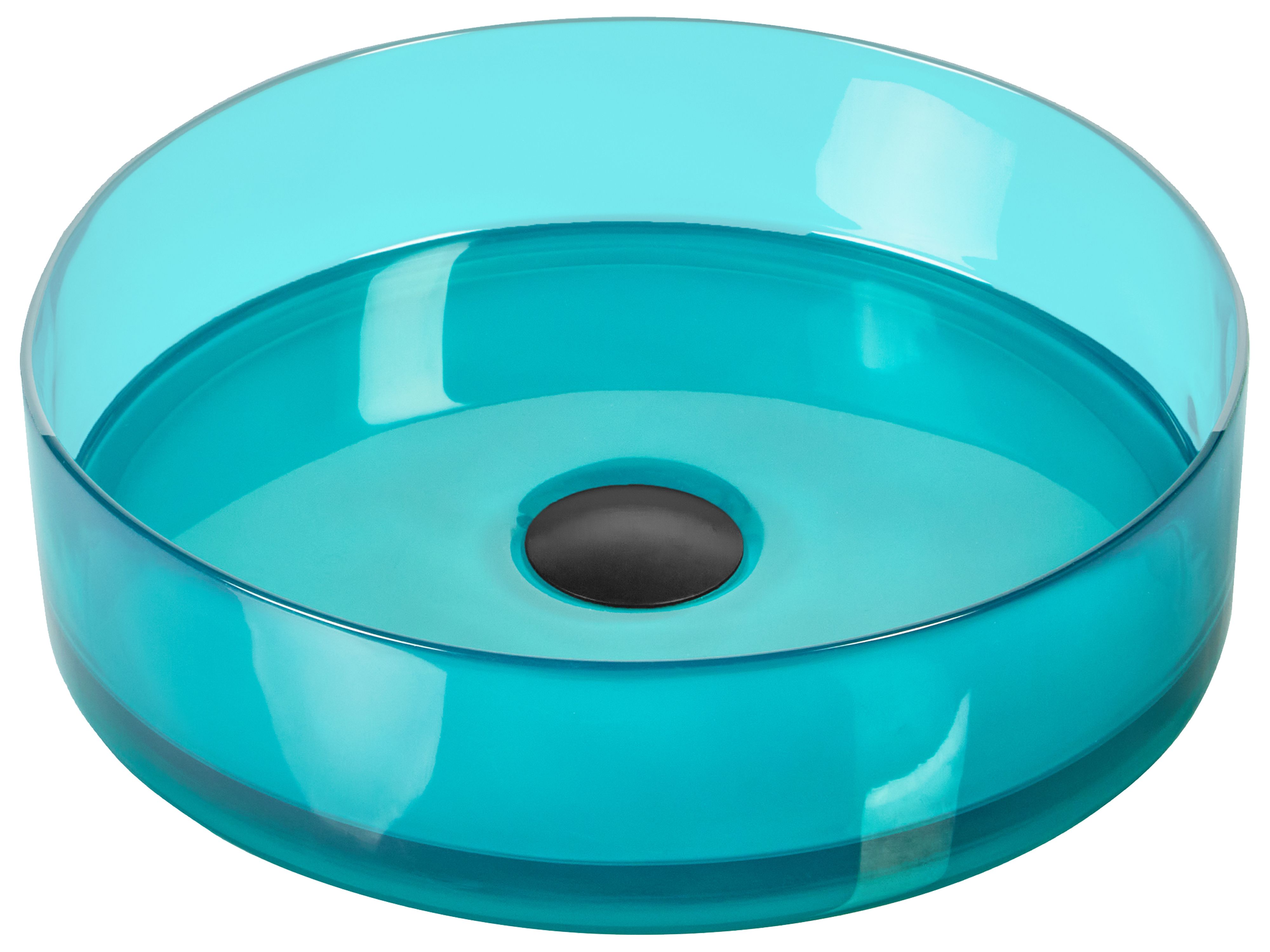 Countertop Basin TOLOSA ⌀ 360 mm Solid Surface Turquoise