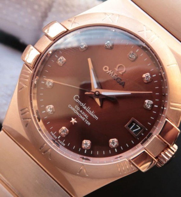 Replica Omega V6 Constellation 123.20.35 RG Case Brown Dial - Top club