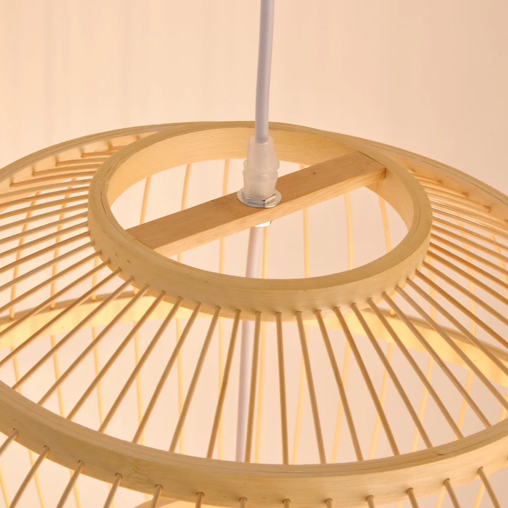 Arturesthome 1-Lights Bamboo Handmade Globe Hanging Light Lampshade Decor for Kitchen Island E26/27