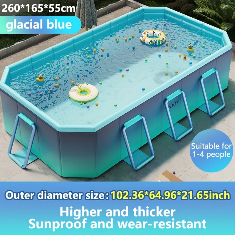 Adult Swimming Pool, Family Large Swimming Pool, Including Multiple Components, Durable PVC Material, Ideal For Outdoor Recreation, Summer Parties, Holidays And Family Gatherings - Image 2