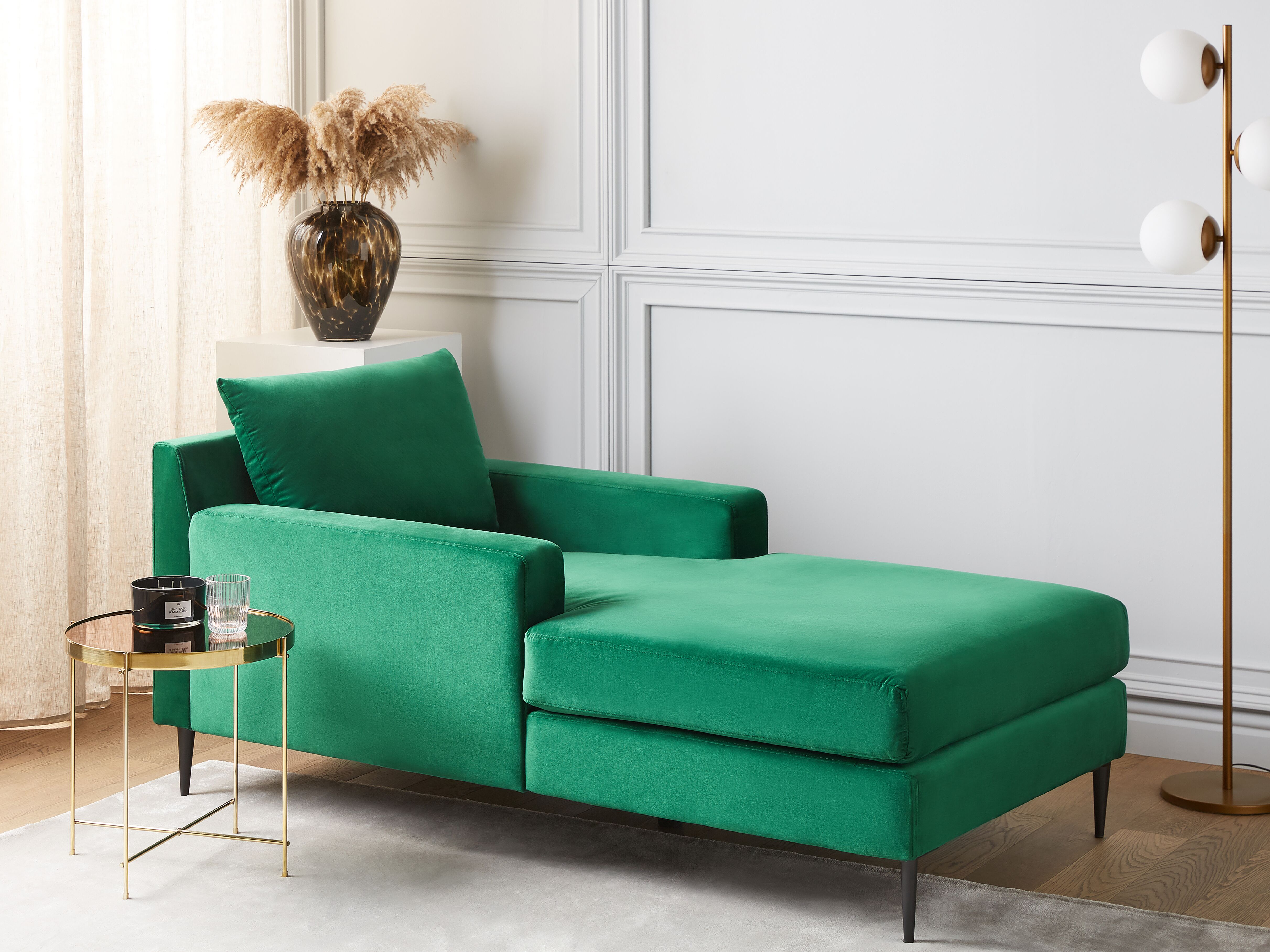 Chaise Longue GUERET Velvet Green