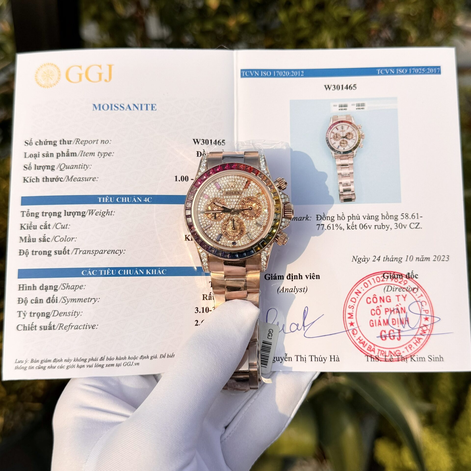 Rolex Replica 1:1 Watch Daytona Gold Wrapped Moissanite Diamond 40mm - Elite Watch Atelier