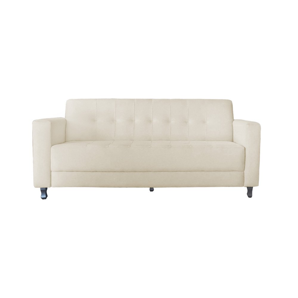 Sofá Jade 3 Lugares Suede Bege - Dominic Decor