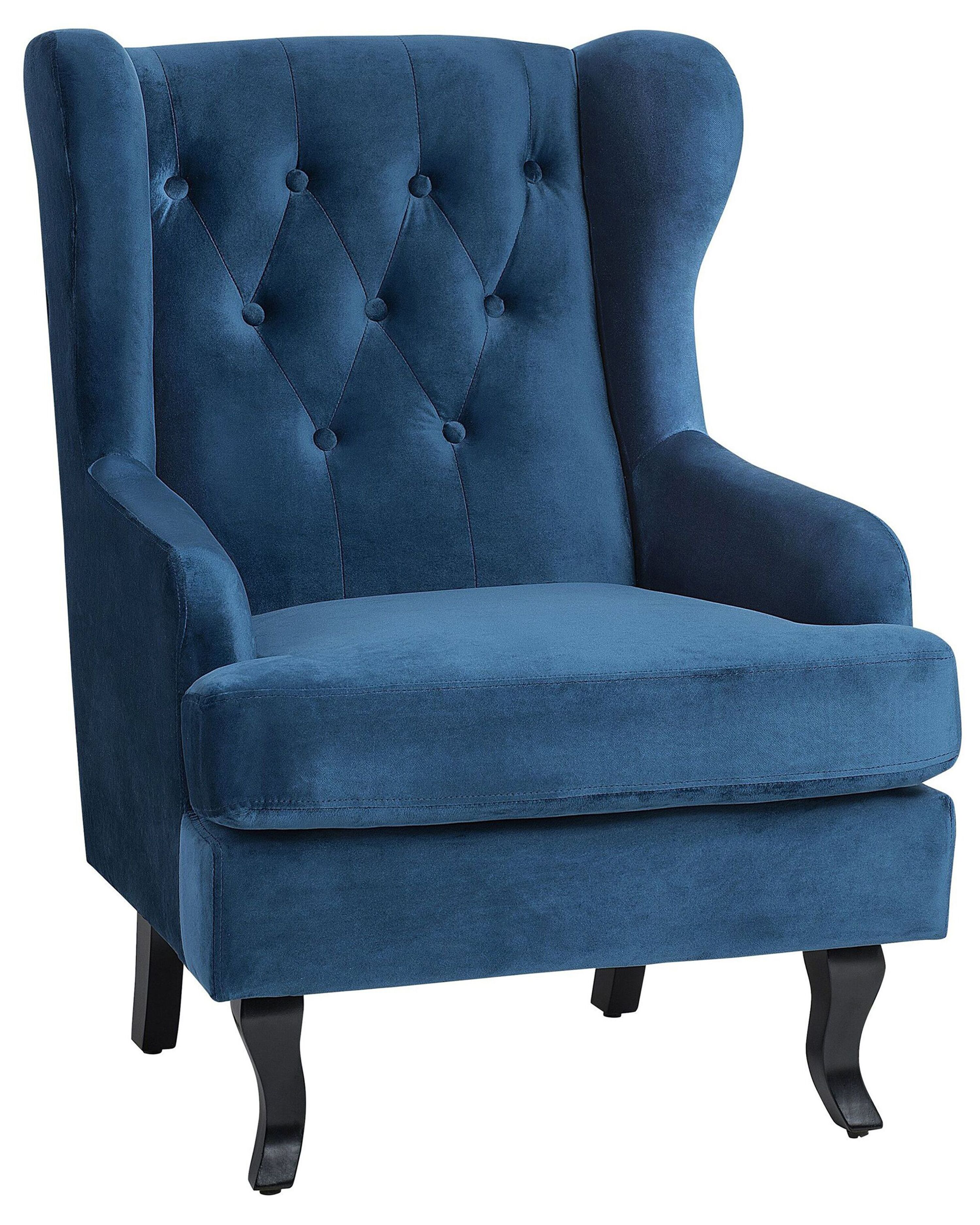 Wingback Chair ALTA Velvet Dark Blue