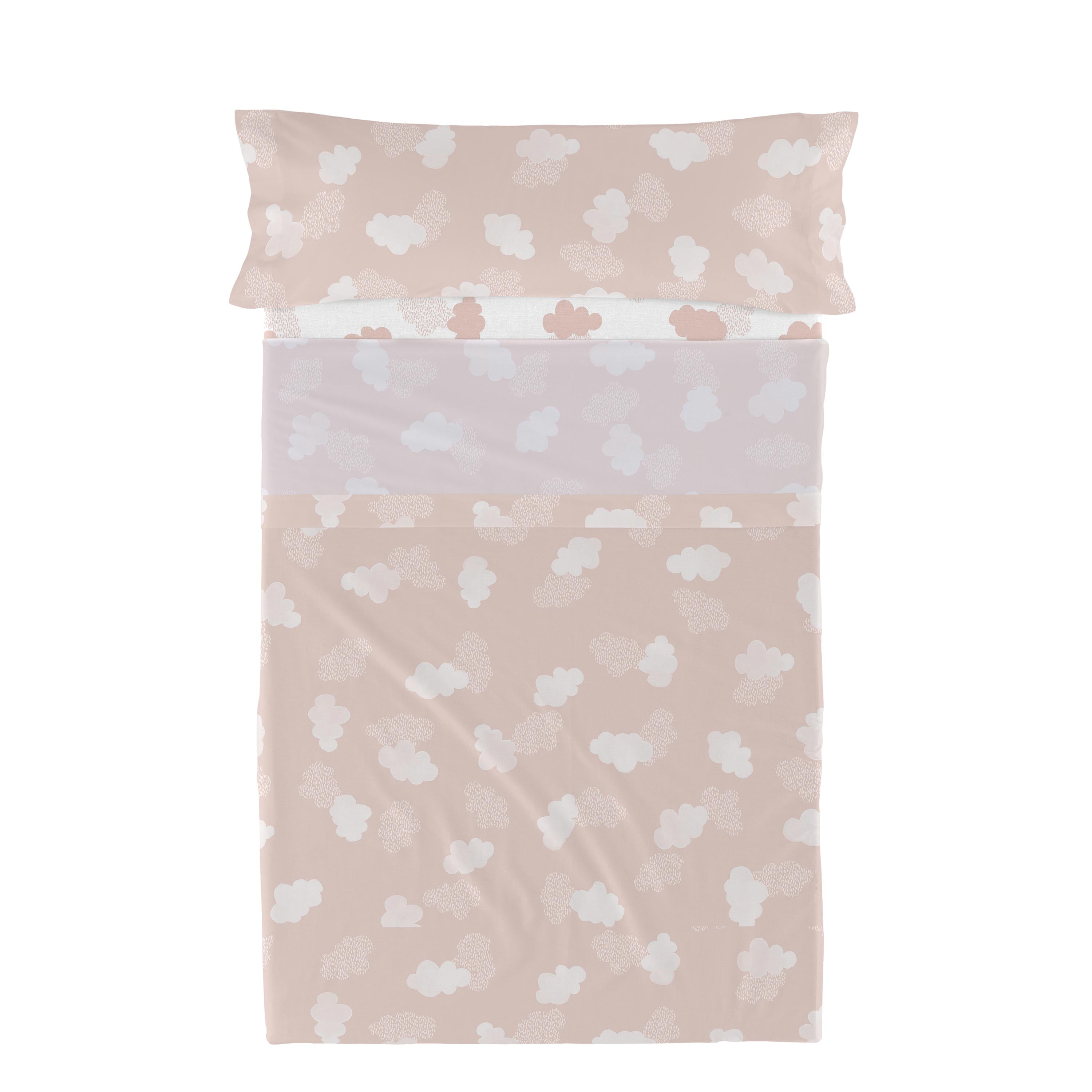Clouds Laken Set 2-delig Roze Basic Kids, Rosa, 100% katoen, de kwalit