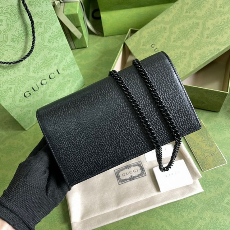 Replica Gucci Textured Leather Gg Marmont Mini Chain Bag 4979851:1High-quality replica