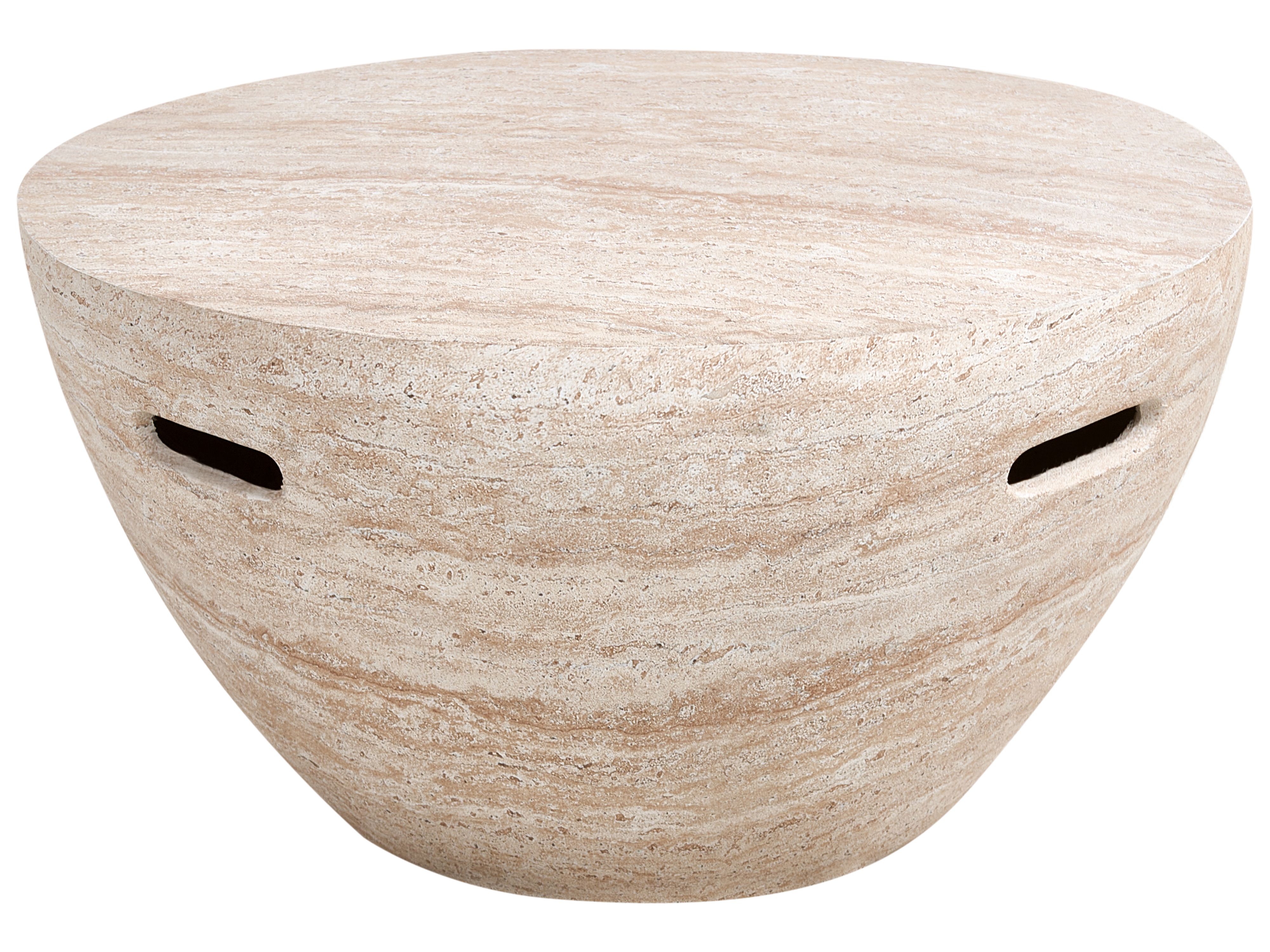 Coffee Table VICARELLO 68 cm 68 cm Travertine Effect