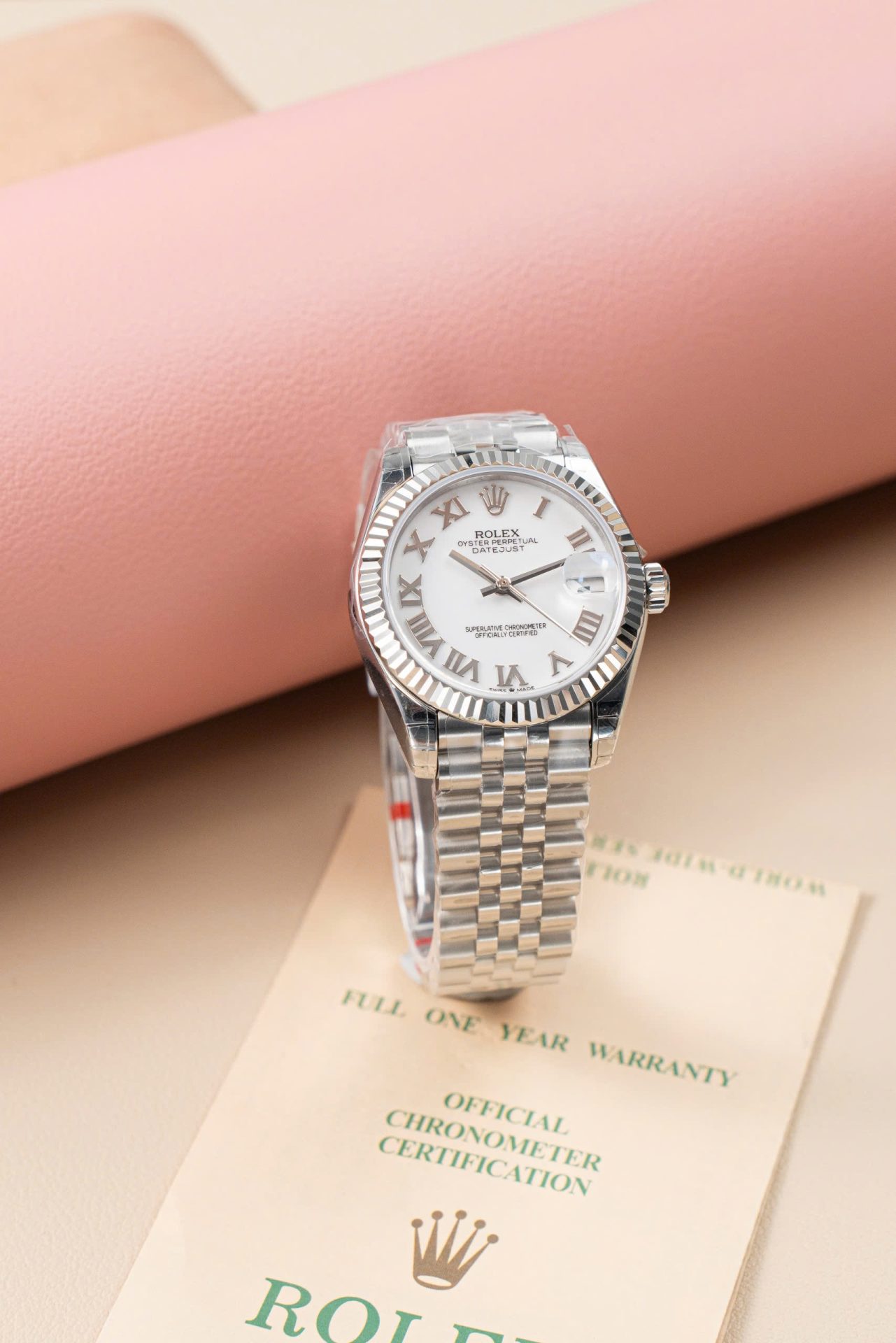 Rolex DateJust Lady Fake Watch White Dial Roman Numerals 31mm - Elite Watch Atelier