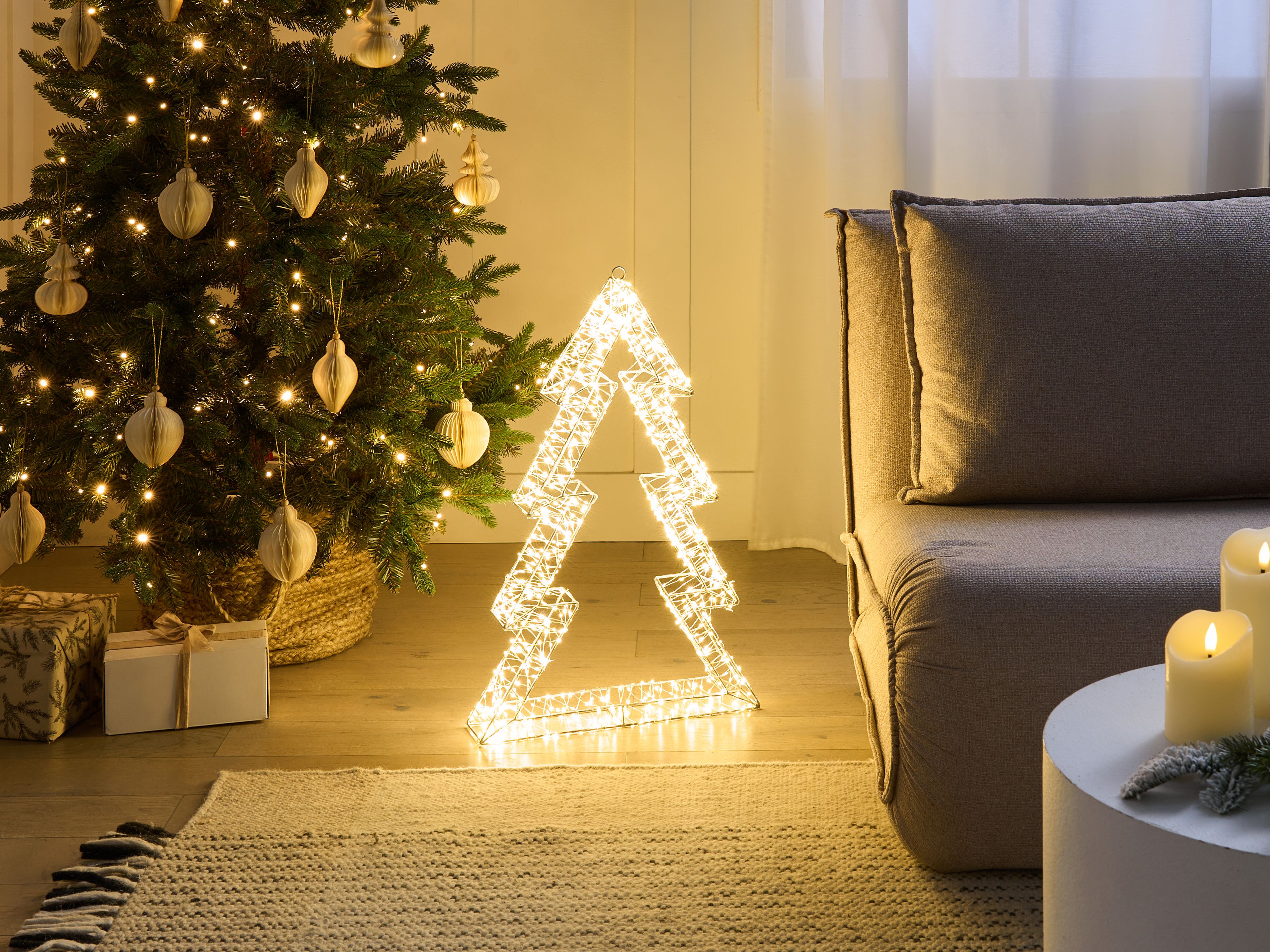 Outdoor Decoration LED AKERAN Christmas Tree 60 cm Silver