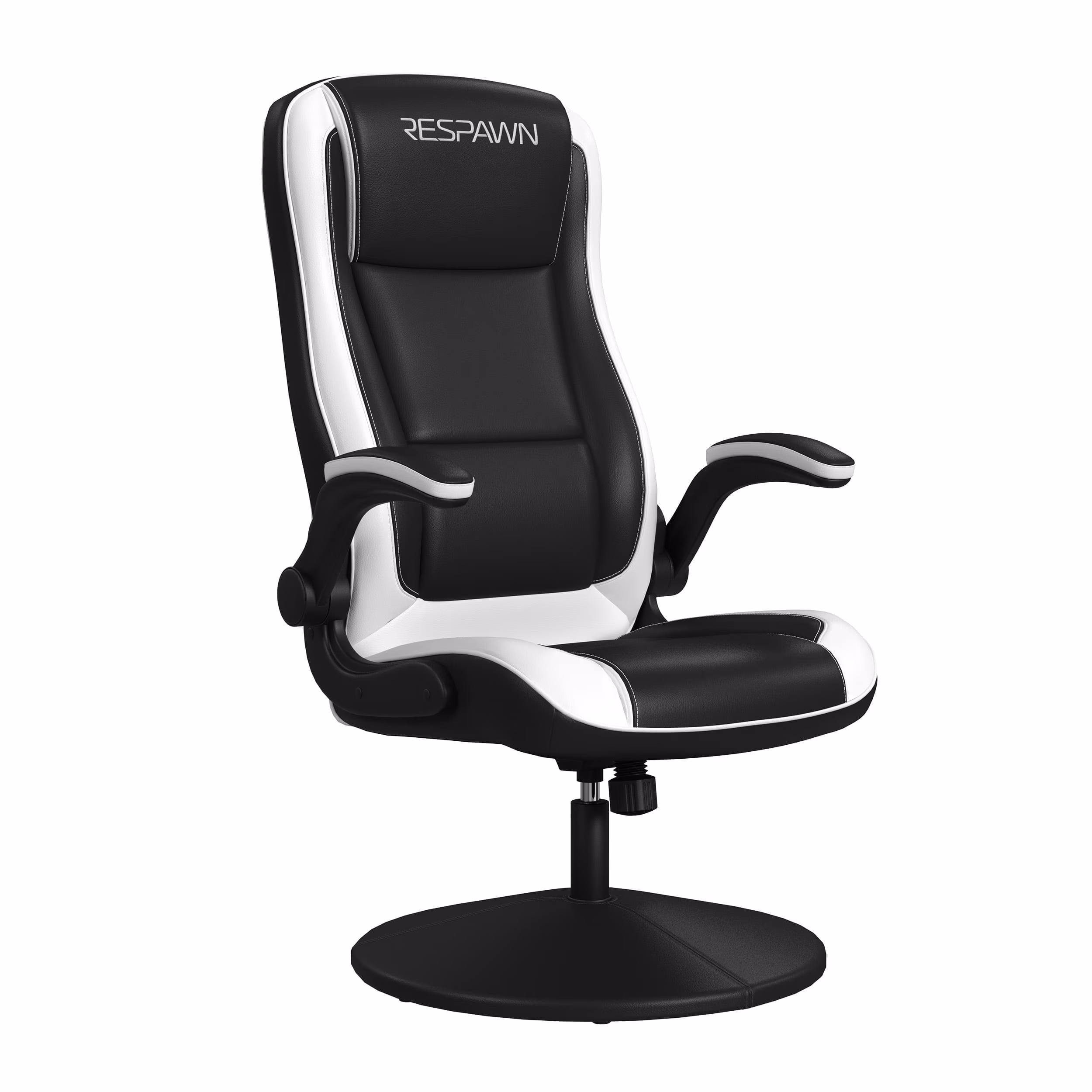 RESPAWN 800 Swivel Rocker Gaming Chair - Ergonomic Floor Gaming Seat with Lumbar Support, Flip Up Armrest, High Back, Pedestal Base, Comfortable No Wheels Console Video Game Rocker Chair - Red - Image 5