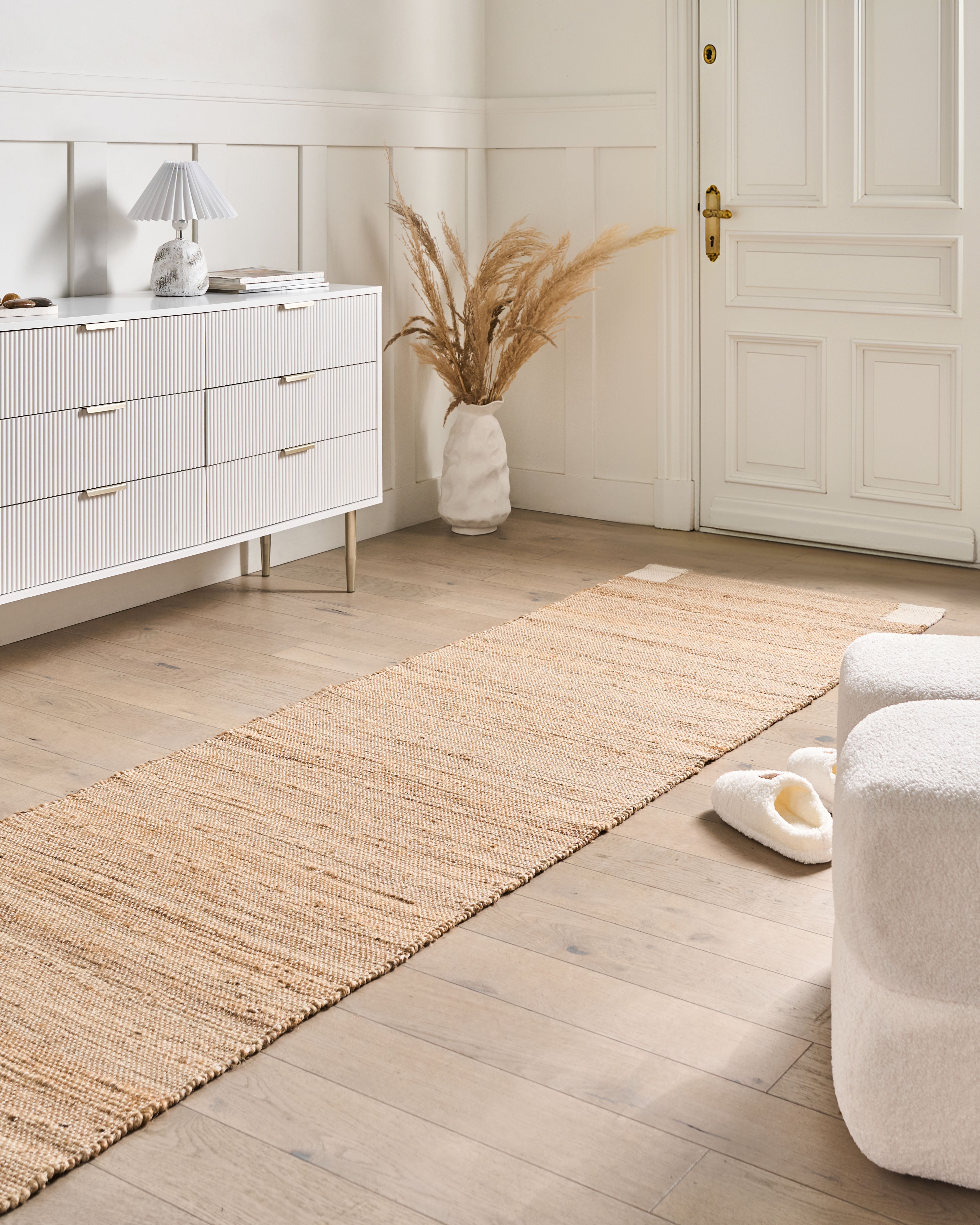 Rug AMRAVATI Light Beige 80 x 300 cm Jute