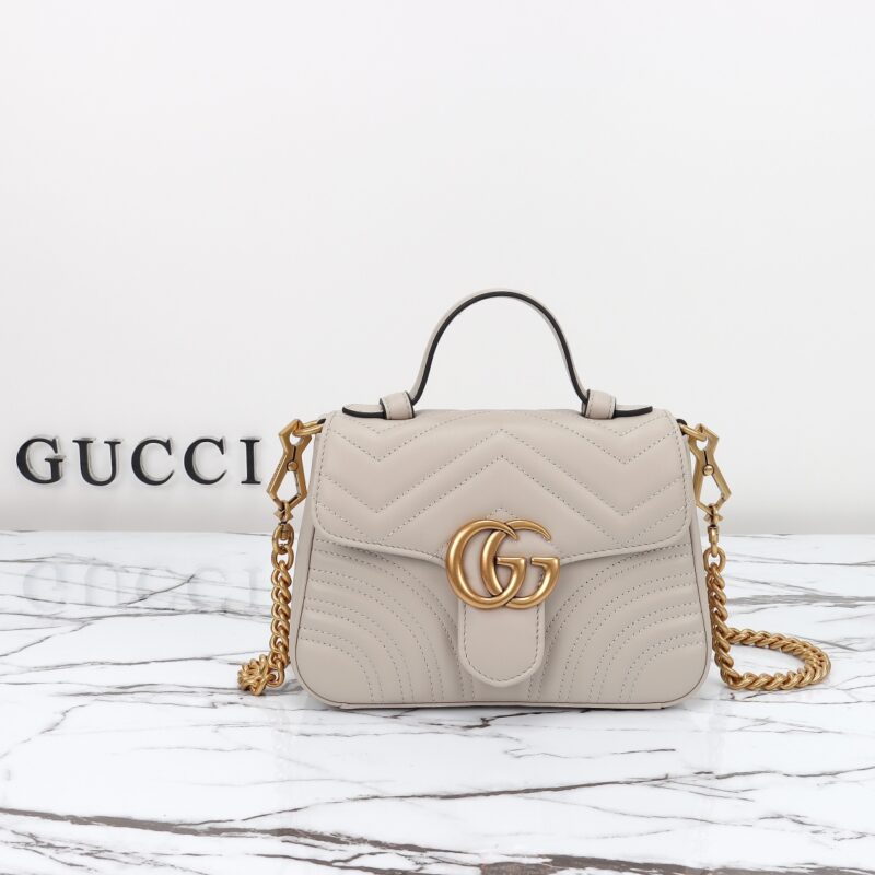 Replica Gucci GG Marmont Top Handle Beige1:1High-quality replica
