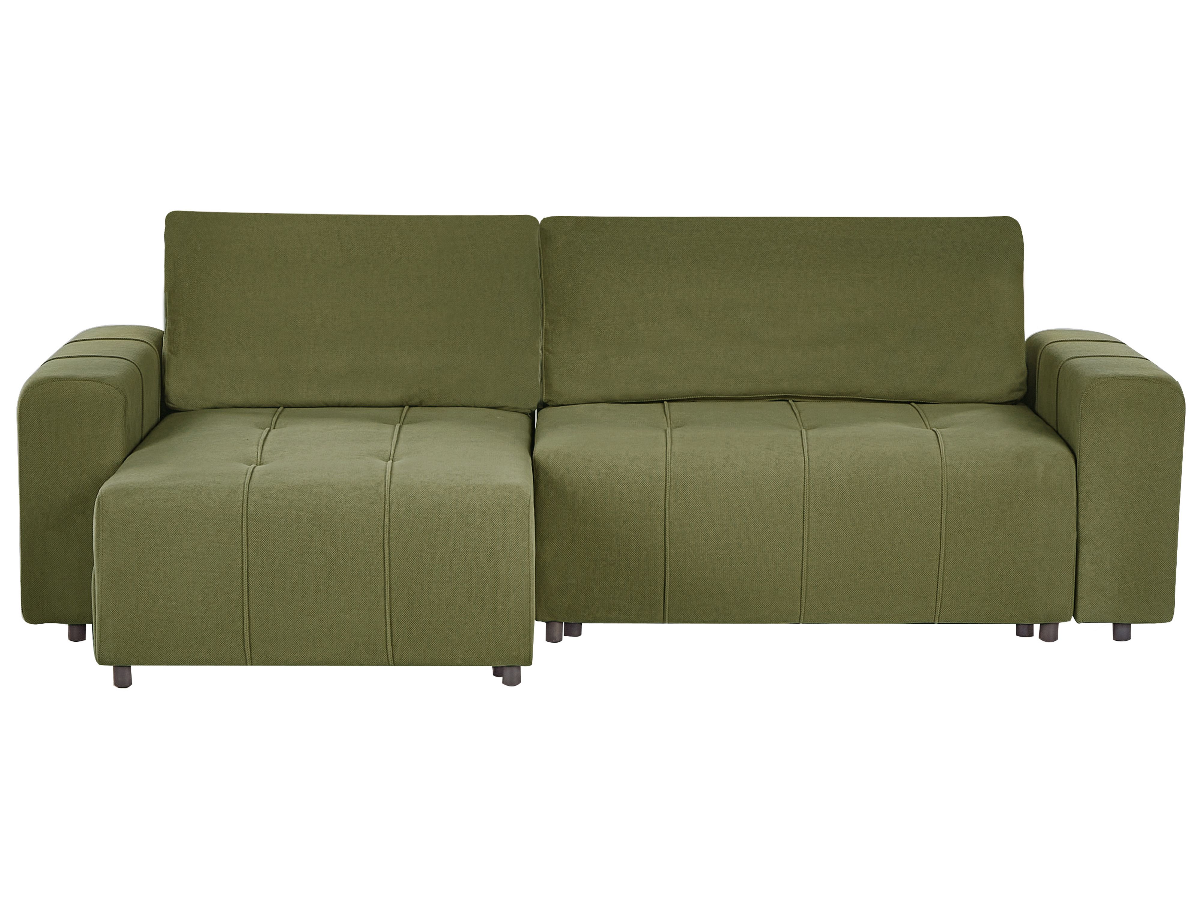 Corner Sofa Bed 3 Seater INNVIK Fabric Green Right Hand