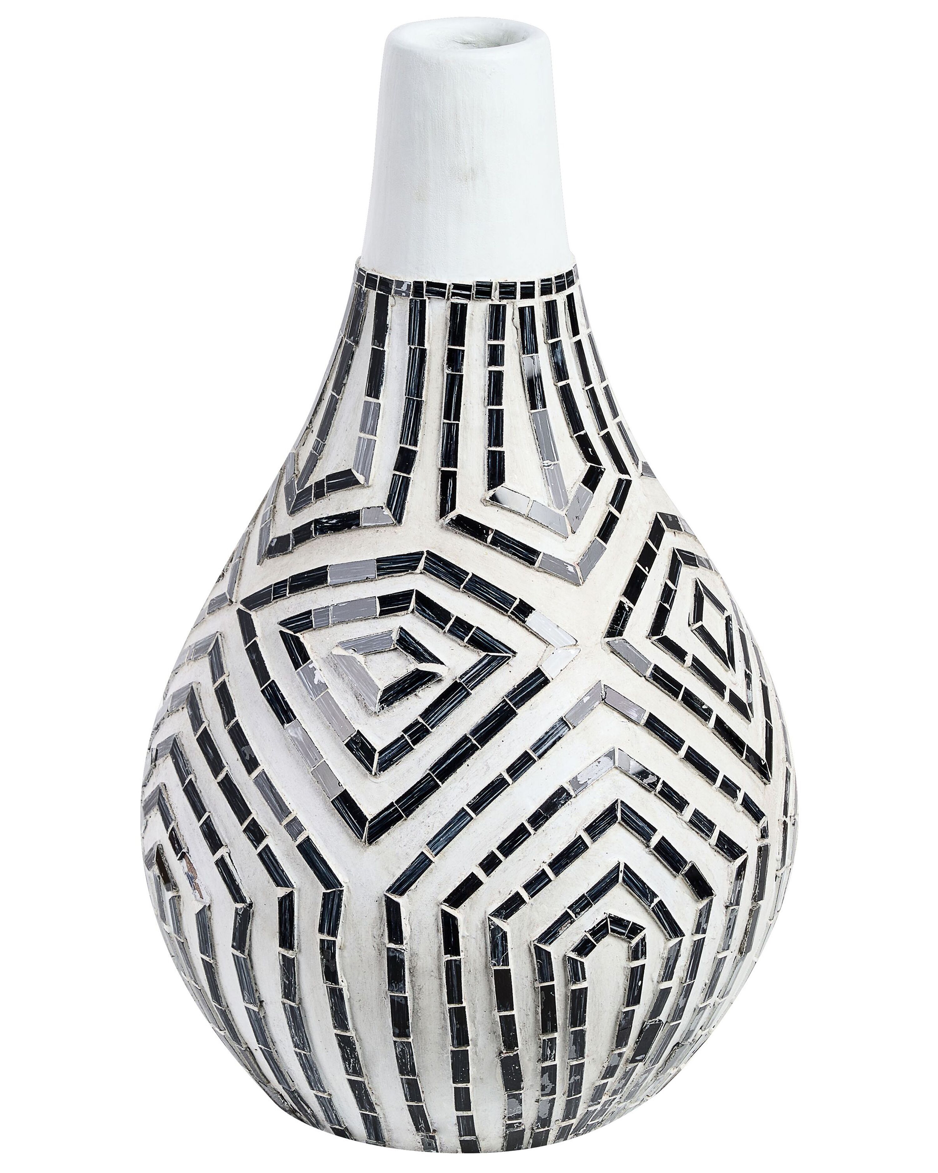 Decorative Vase OMBILIN Ceramic 50 cm White