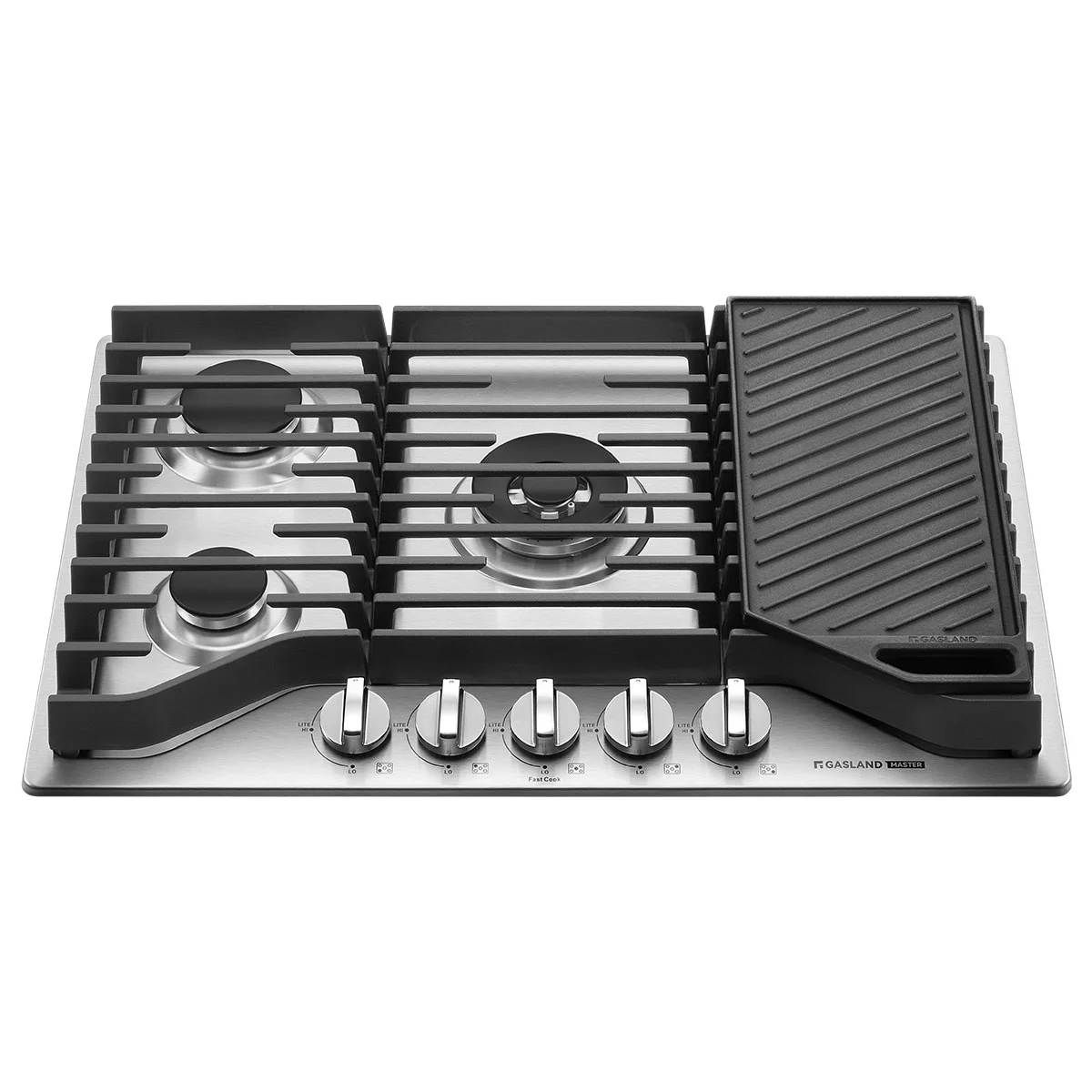 GASLAND Master Series 30 Inch Gas Cooktop with Griddle PRO GH3805SS1FC with 5 Burners, CSA certified,120V Plug-in, NG/LPG Convertible