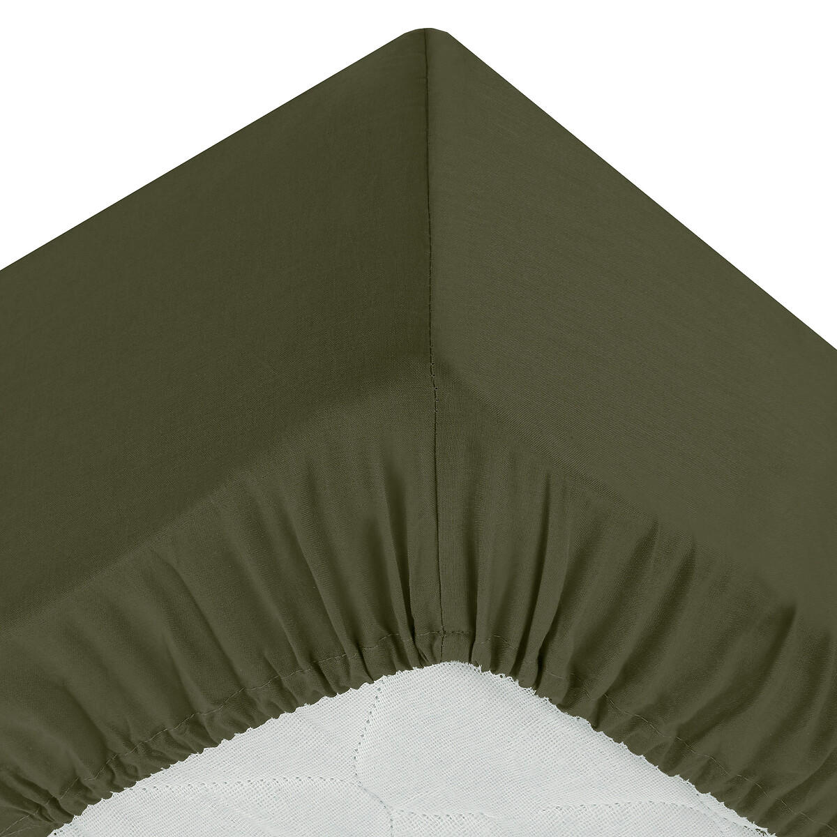 Fitted Sheet, cotton Khaki green, 140x190 cm