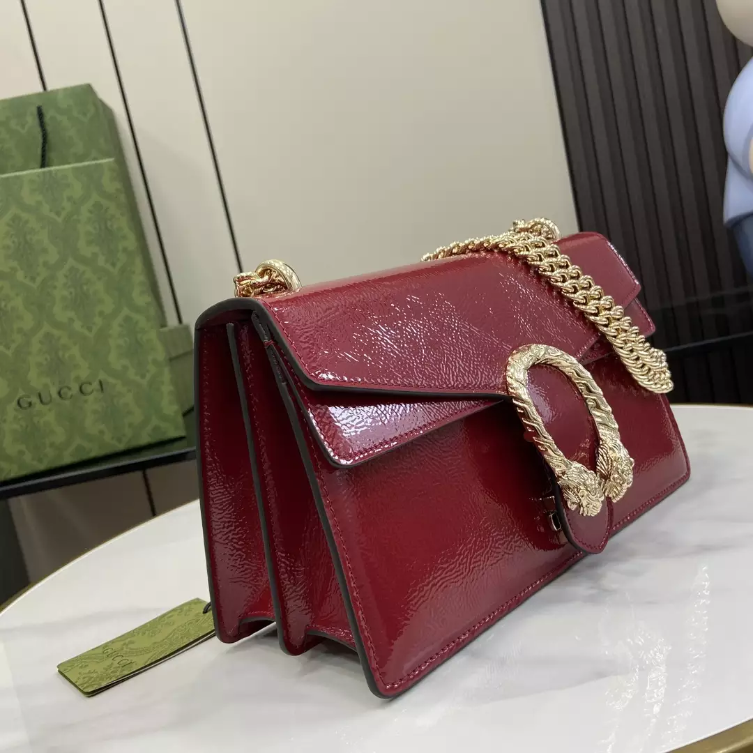 Dionysus Small Shoulder Bag in Rosso Ancora Patent Leather1:1High-quality replica