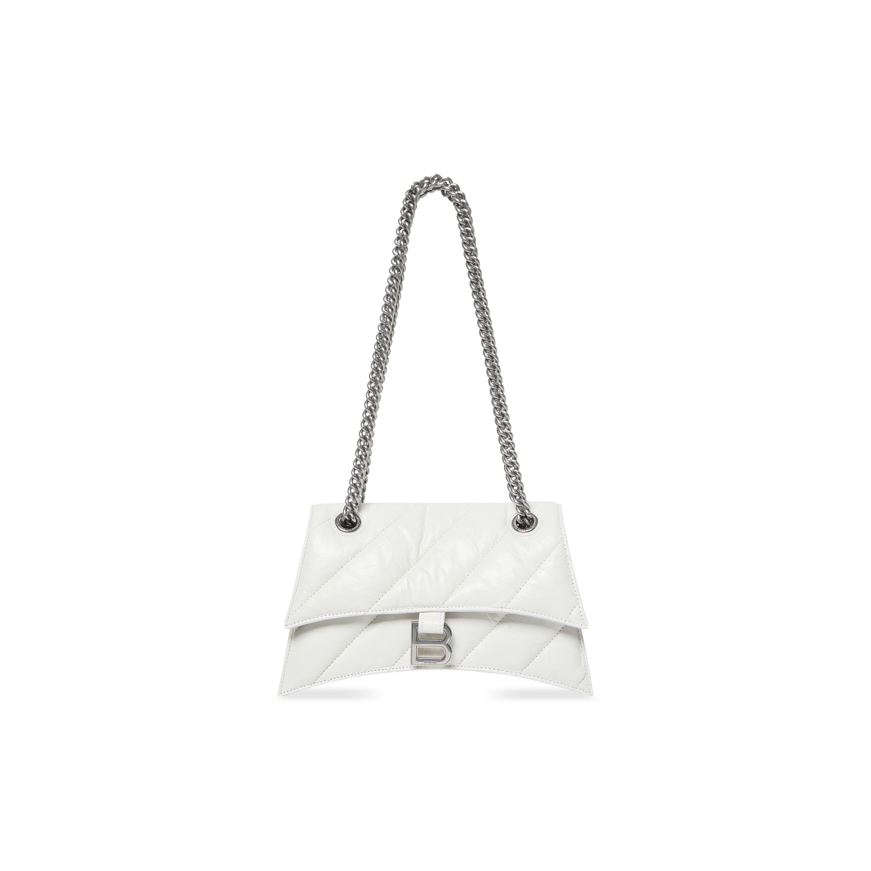 WOMEN'S CRUSH SMALL CHAIN BAG QUILTED IN OPTIC WHITE - Replicaclubs