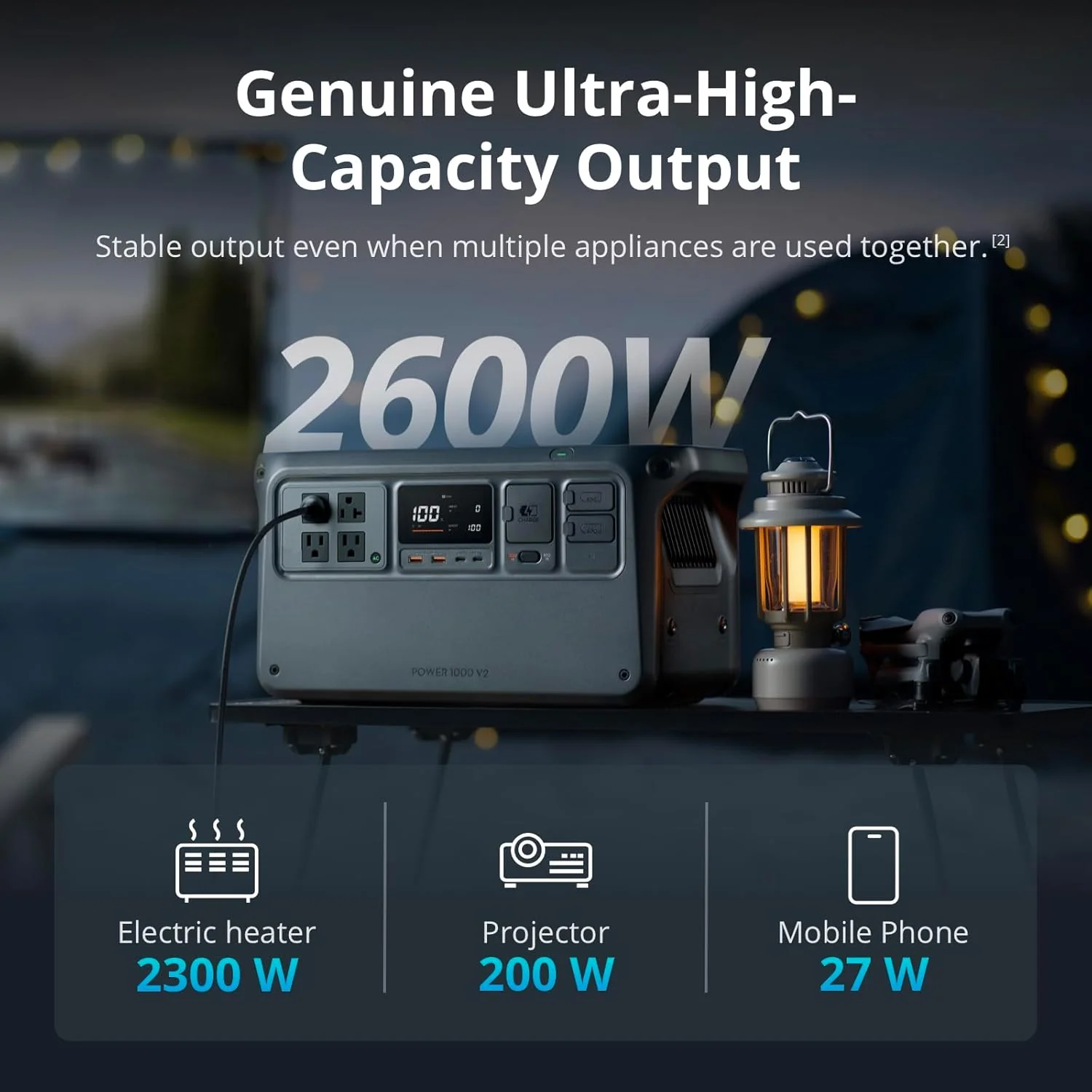 DJI Portable Power Station 1024Wh LFP Battery, 2600W Stable Output - Power 1000 V2 - Image 2 DJI Portable Power Station 1024Wh LFP Battery, 2600W Stable Output - Power 1000 V2 - Image 2