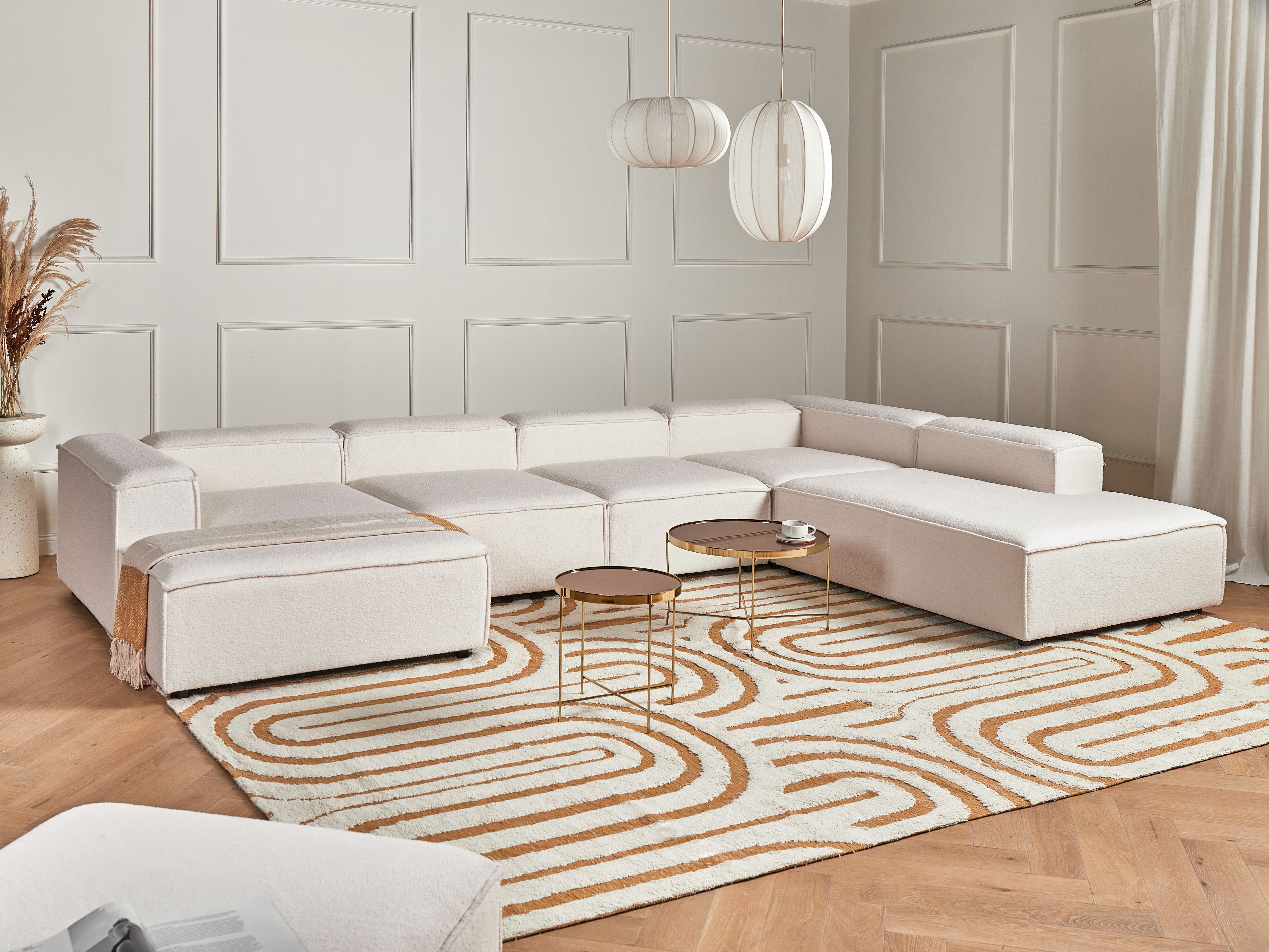 Modular Corner Sofa 5 Seater ARDAL Boucle Off-White Left Hand