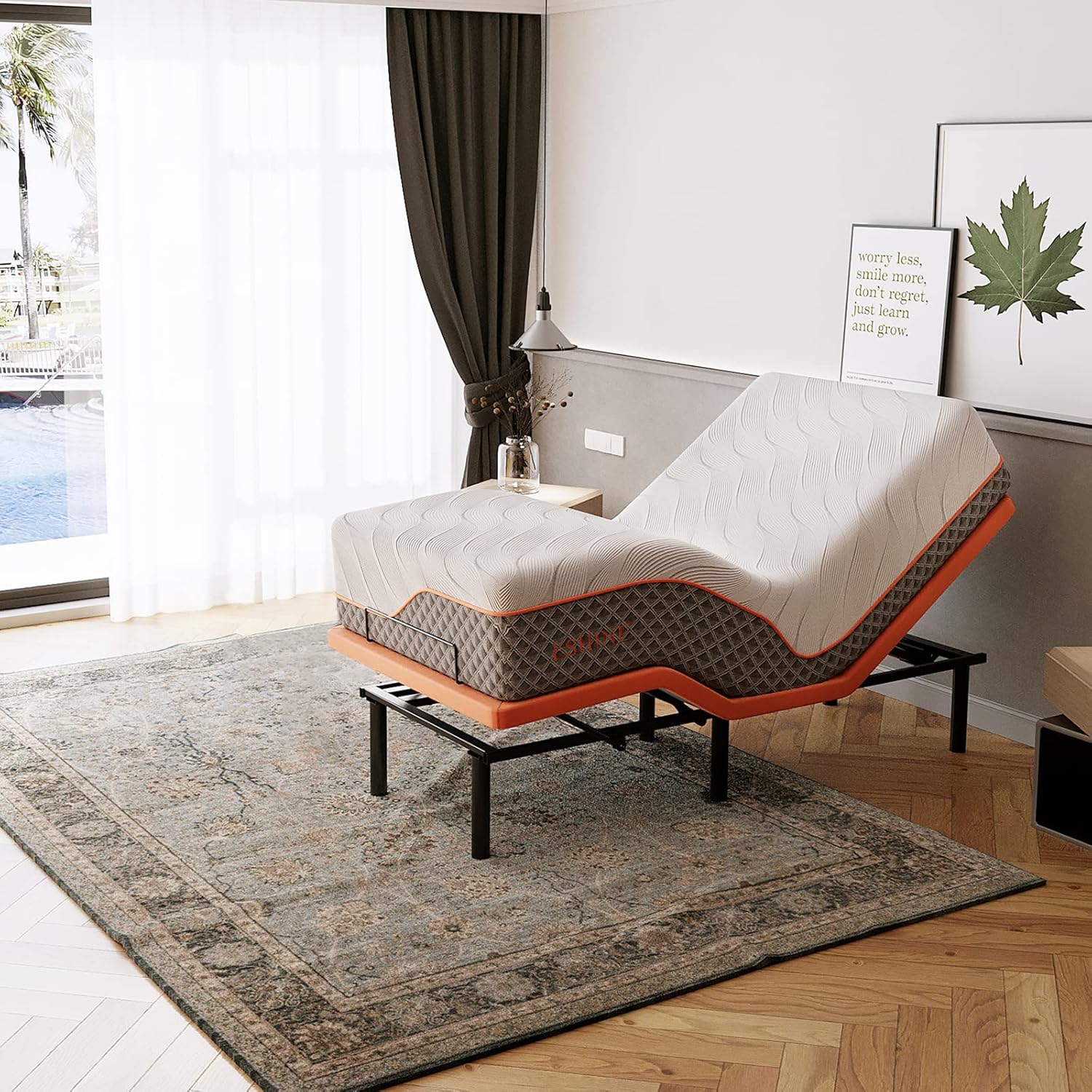 ESHINE Adjustable Bed Frame + 14