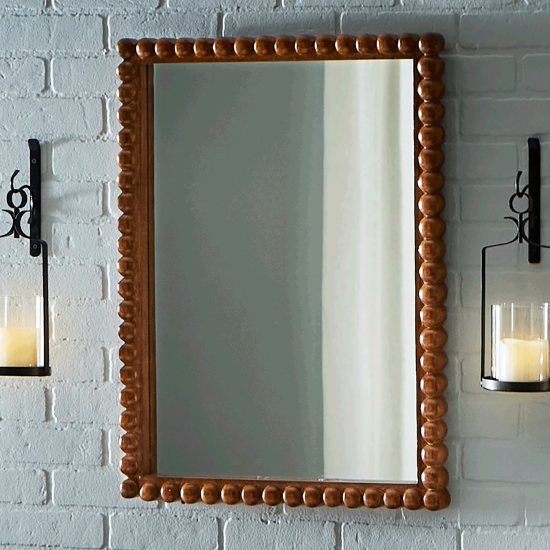 Wood Bead Wall Mirror - MIDNIGHT VELVET CATALOG