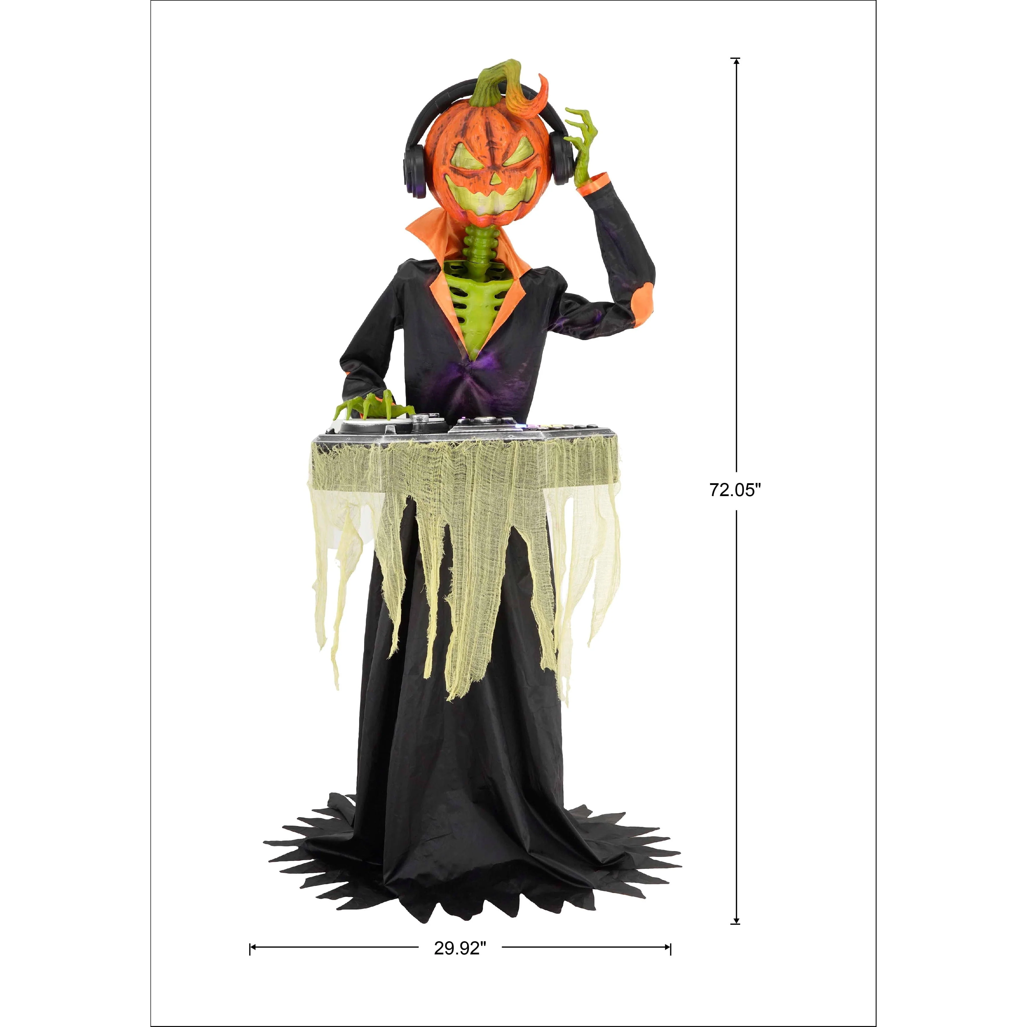 Way To Celebrate Animated DJ Jack with Turntable Halloween Outdoor Decor, 72 in - Image 6 Way To Celebrate Animated DJ Jack with Turntable Halloween Outdoor Decor, 72 in - Image 6