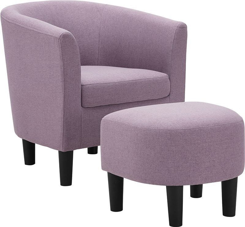 Dazone Swivel Armchair & Ottoman Set, Modern Accent Upholstered Single Sofa Chair With Footstool, 360°Rotating Armchair and Footrest Set, Club Tub Chair for Living Room Bedroom Reading Room,Gray - Image 16