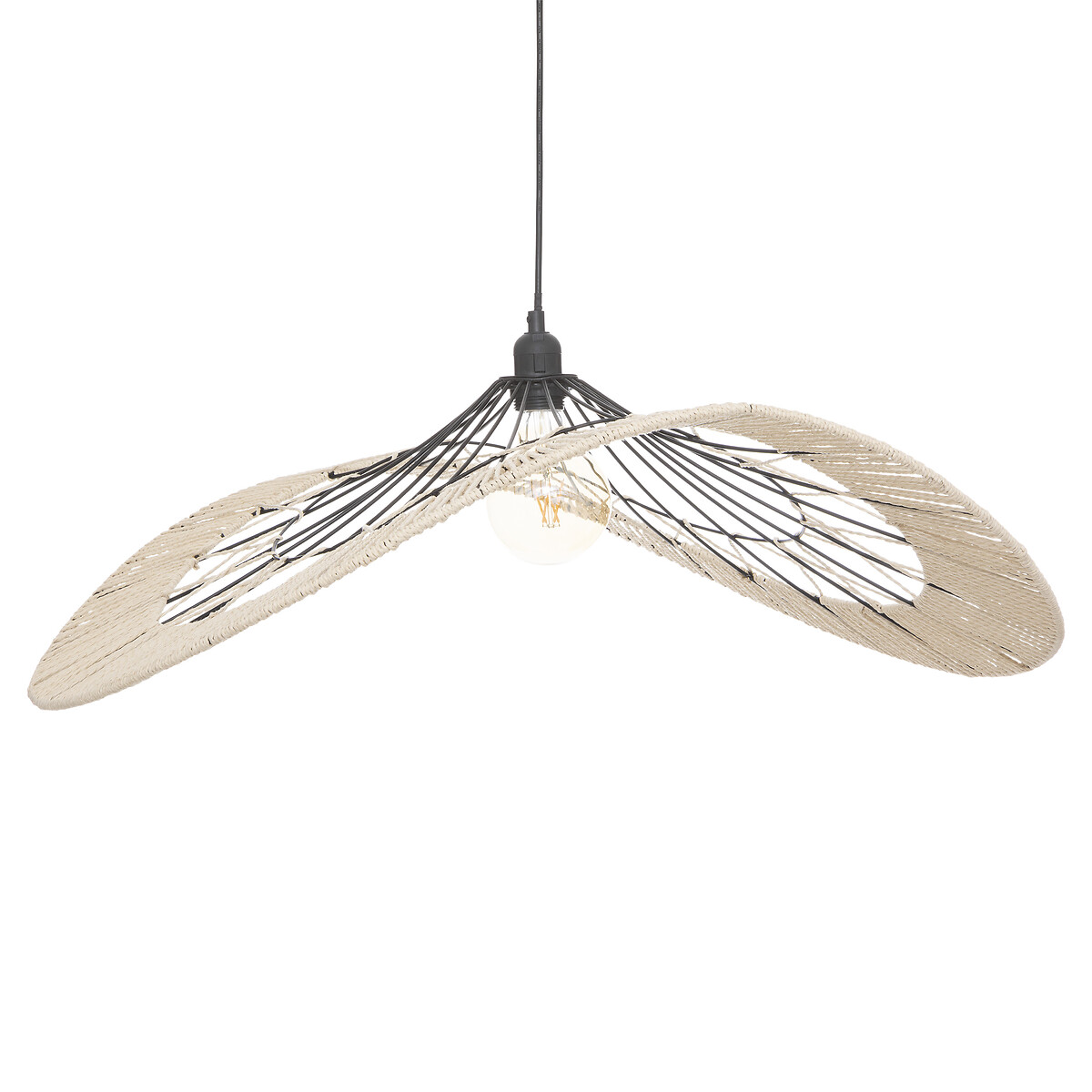 Wire suspension lamp "Cosy" Metal, Beige, D.75 cm