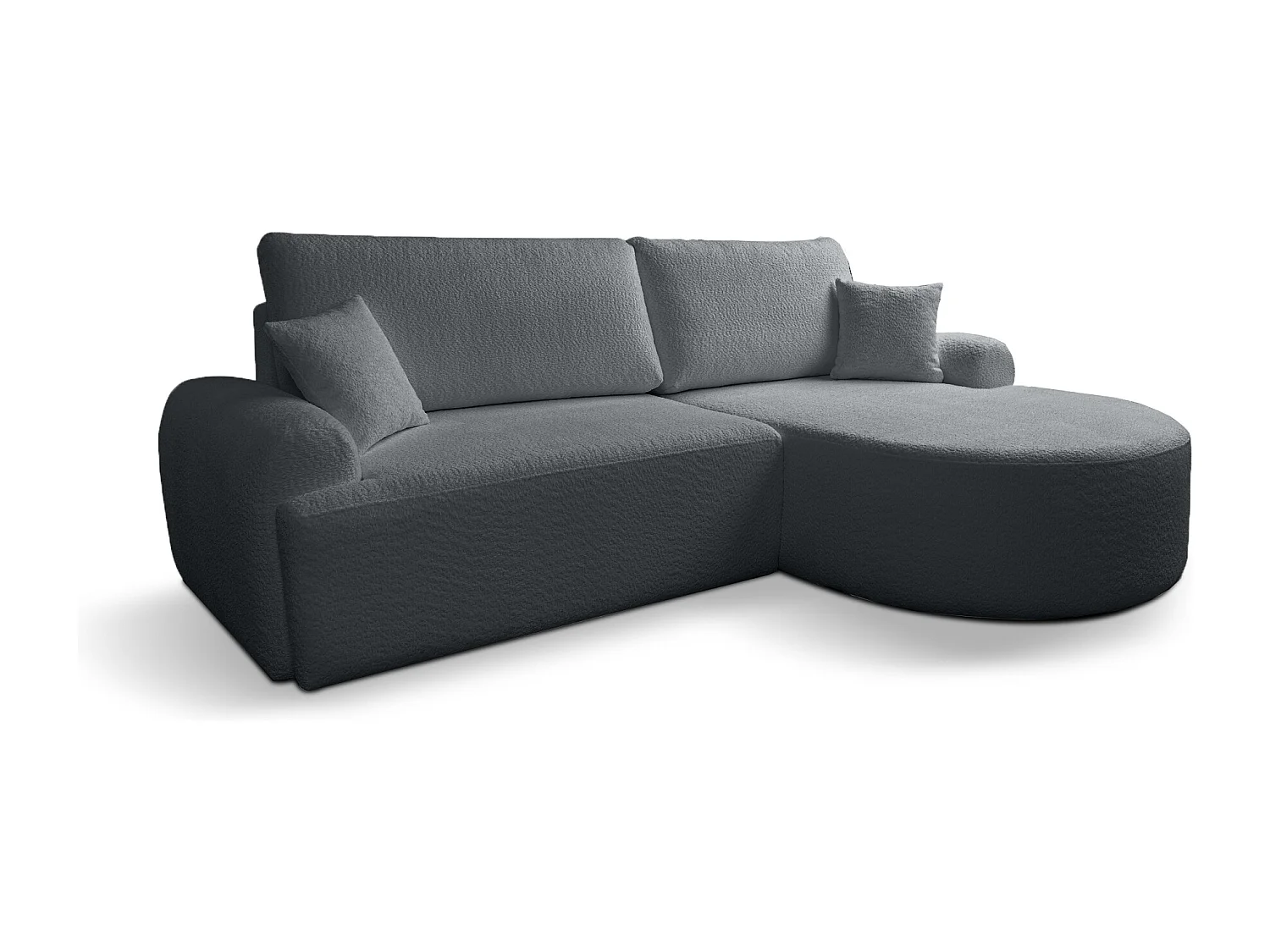 Canapé d’angle droit moderne avec fonction couchage en anthracite – ARTE PREMIUM, direct fabricant