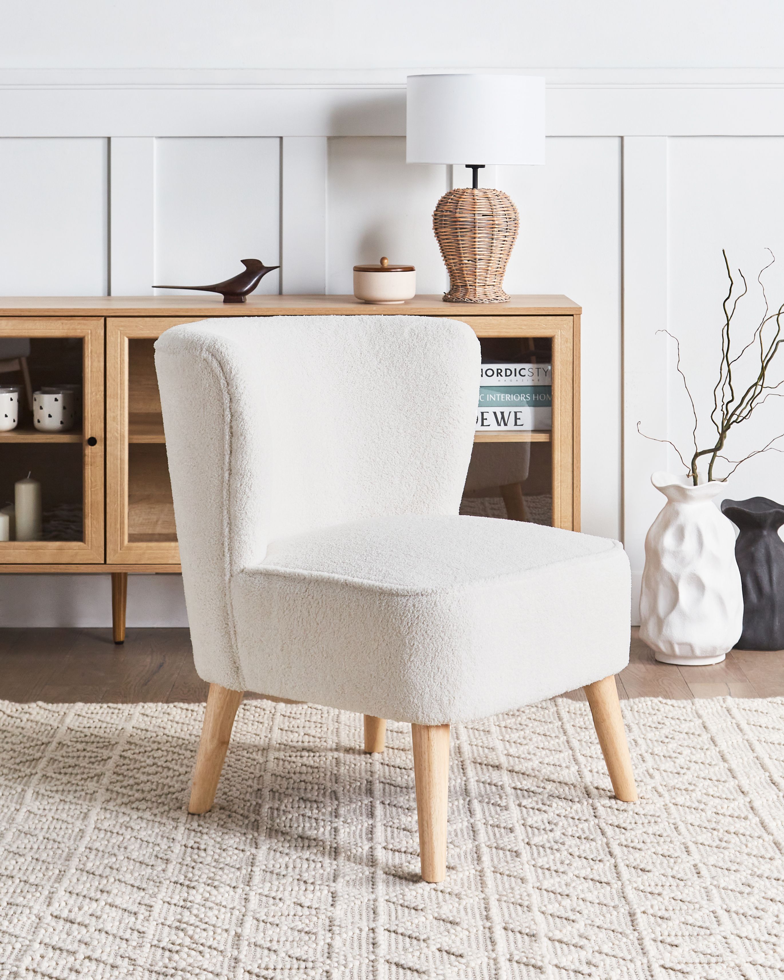 Armchair ALVEN Boucle Off-White