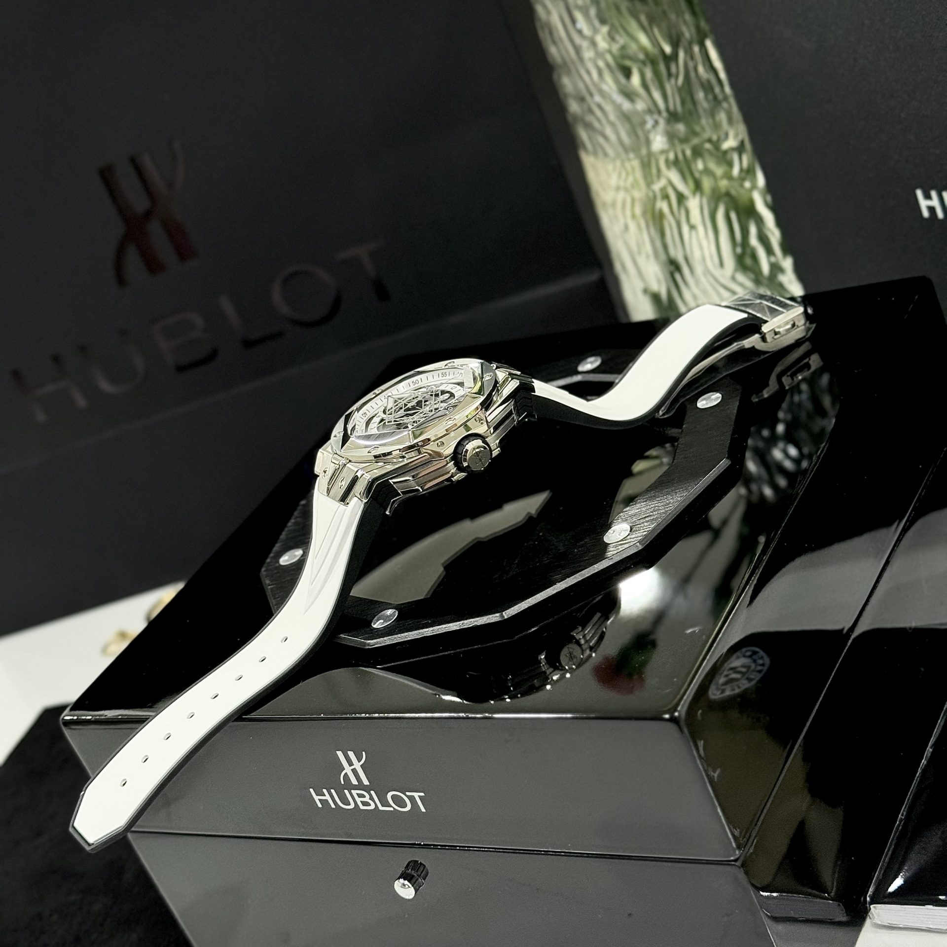 Hublot Replica 1:1 Watches Big Bang Sang Bleu ll Titanium Men s Rubber Strap Factory BBF 45mm - Top club